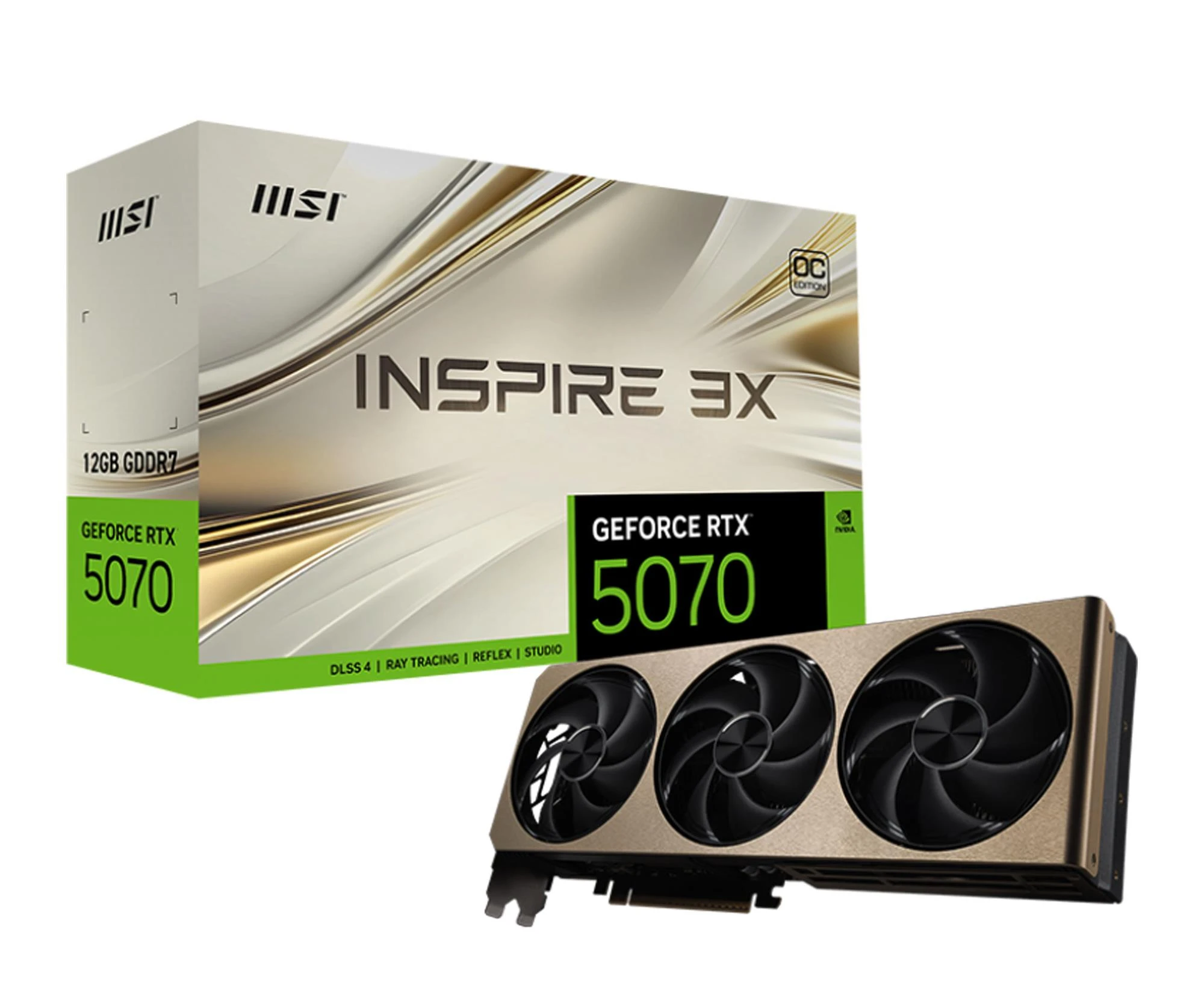 Відеокарта MSI GeForce RTX 5070 Inspire 3X OC 12GB GDDR7 DLSS4 (5070 12G INSPIRE 3X OC) EU