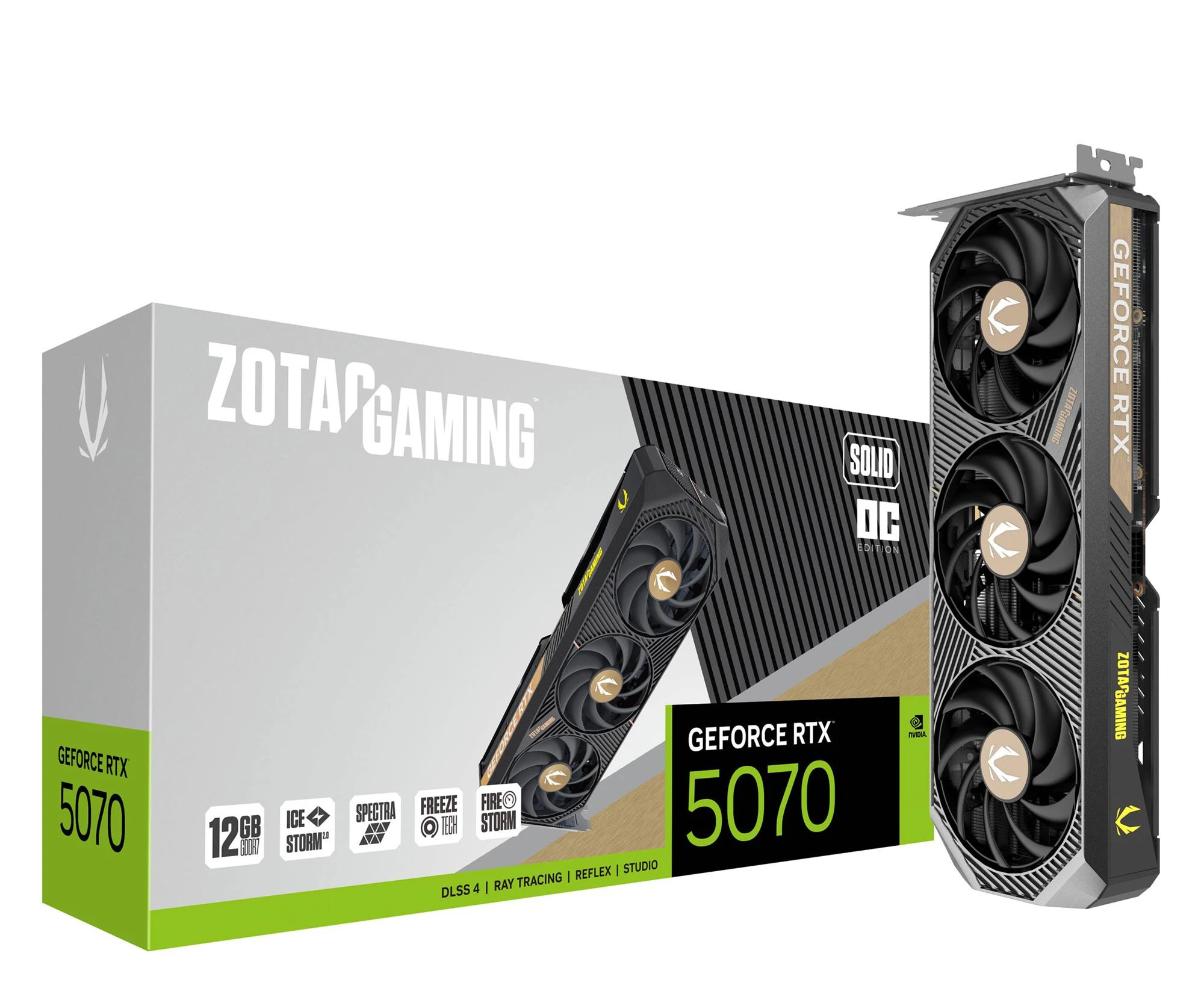 Видеокарта Zotac GeForce RTX 5070 Solid OC 12GB GDDR7 DLSS4 (ZT-B50700J-10P) EU