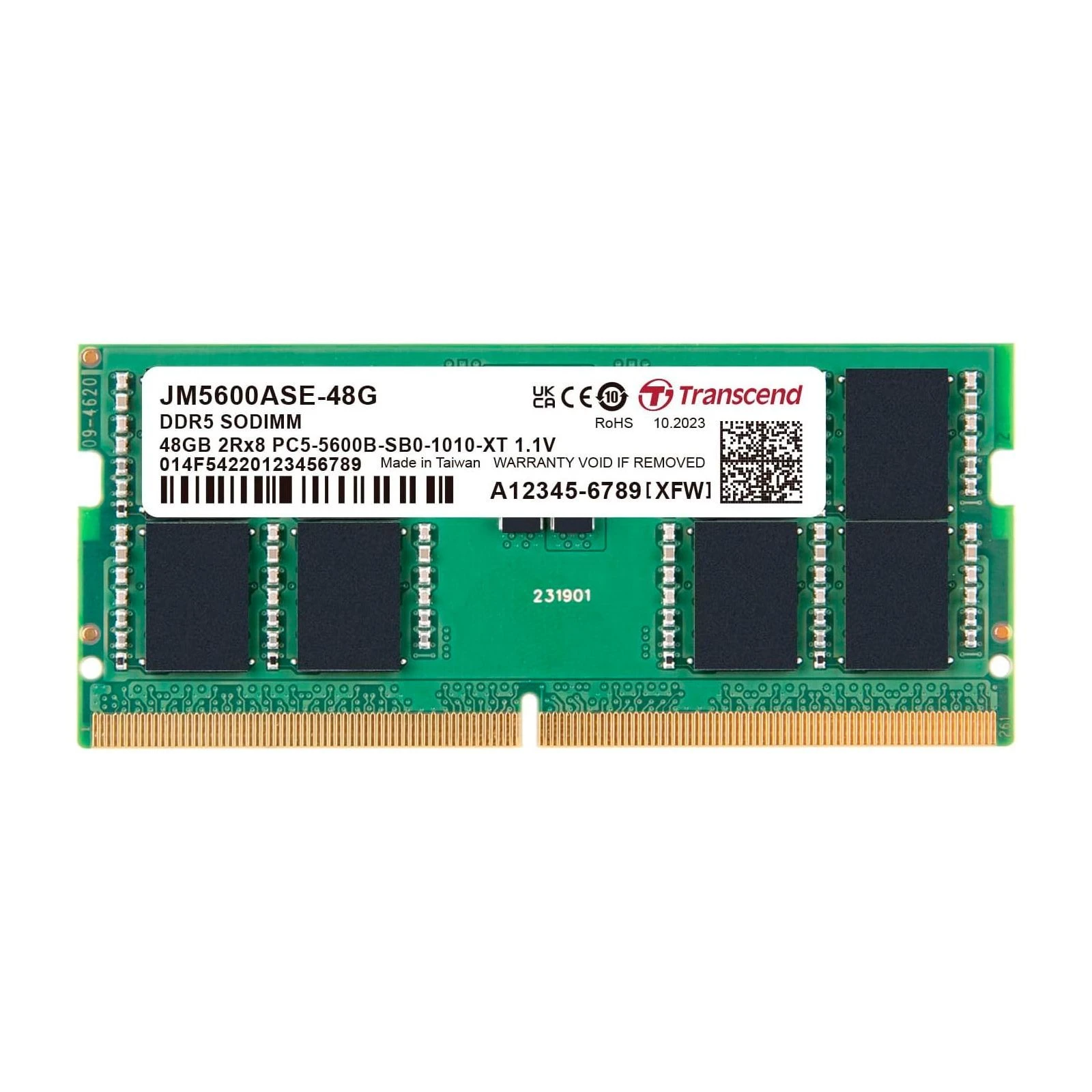 Оперативна пам'ять SoDIMM DDR5 48GB 5600 MHz Transcend (JM5600ASE-48G) (UA)