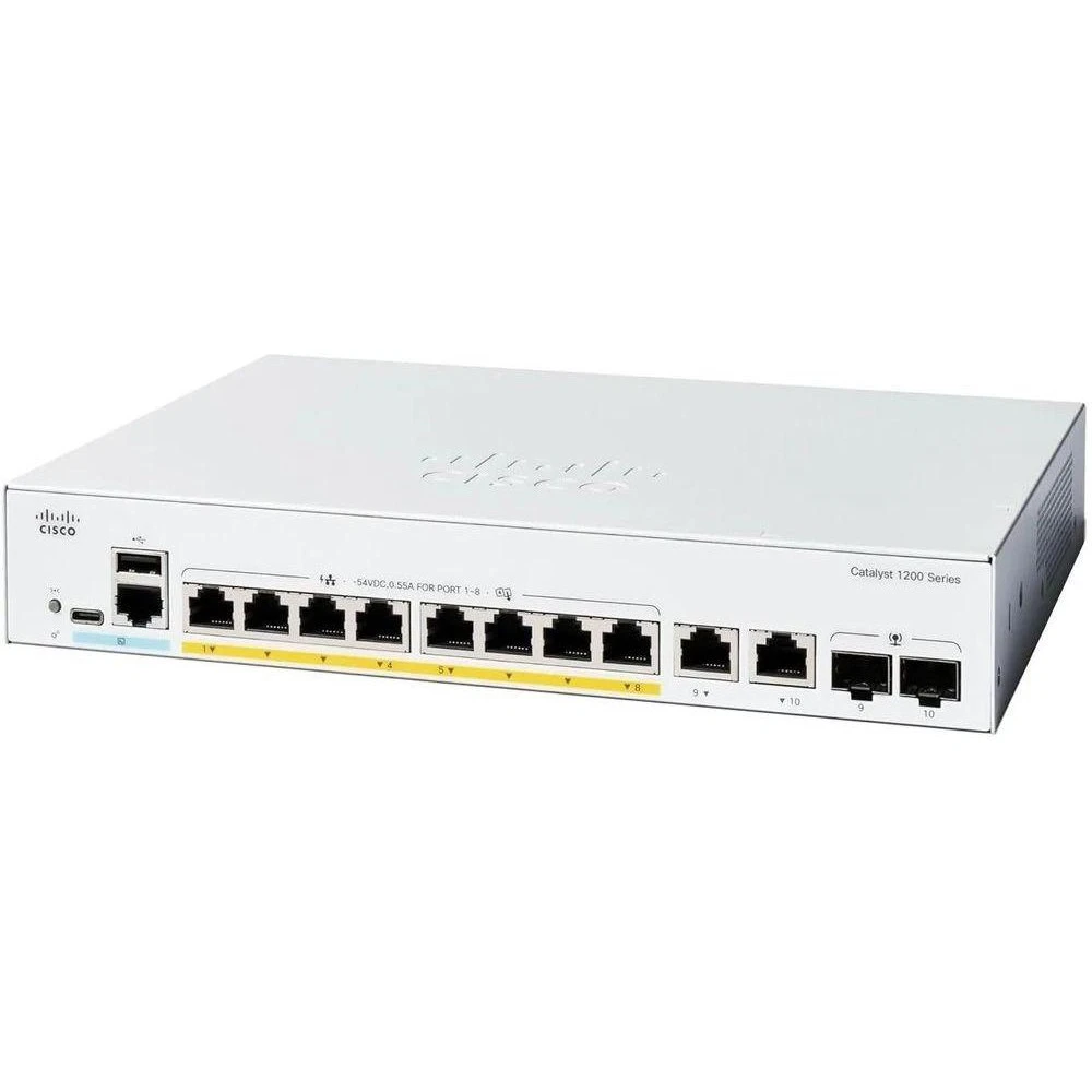 Коммутатор управляемый уровня 2 Cisco Catalyst 1200 (C1200-8P-E-2G) (UA)