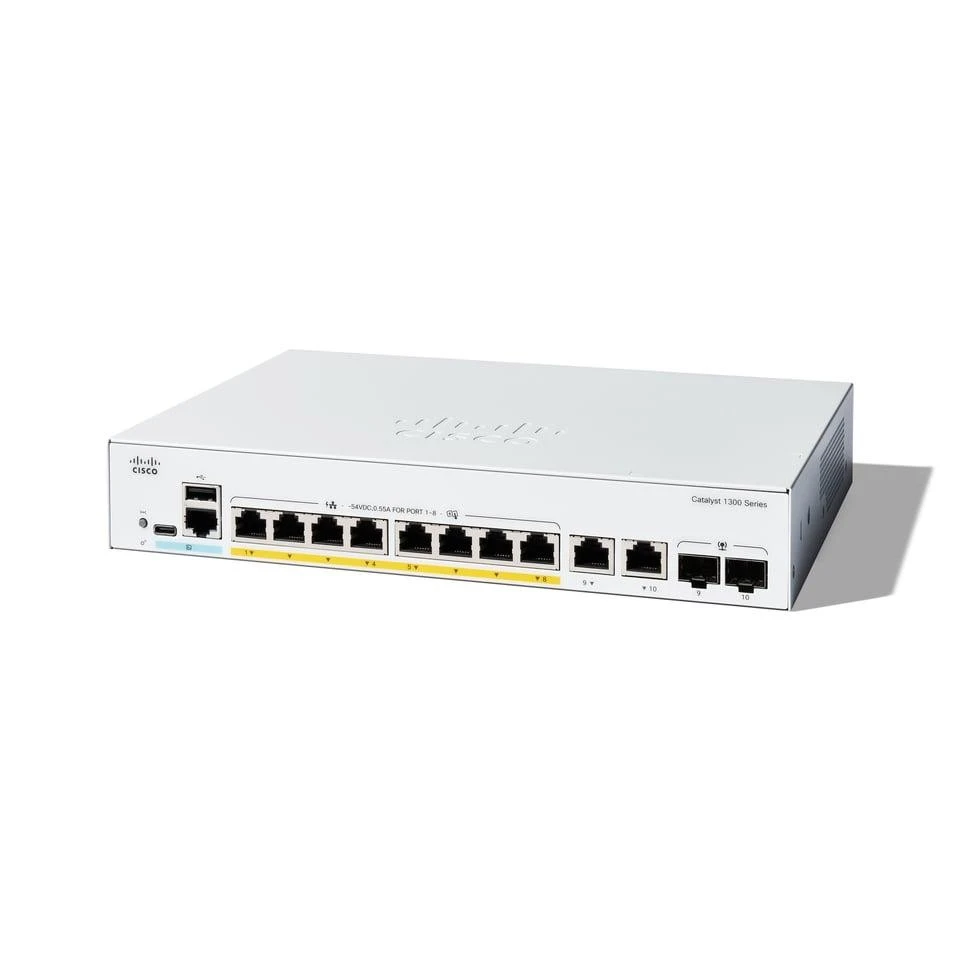 Коммутатор управляемый уровня 3 Cisco Catalyst 1300 (C1300-8FP-2G) (UA)
