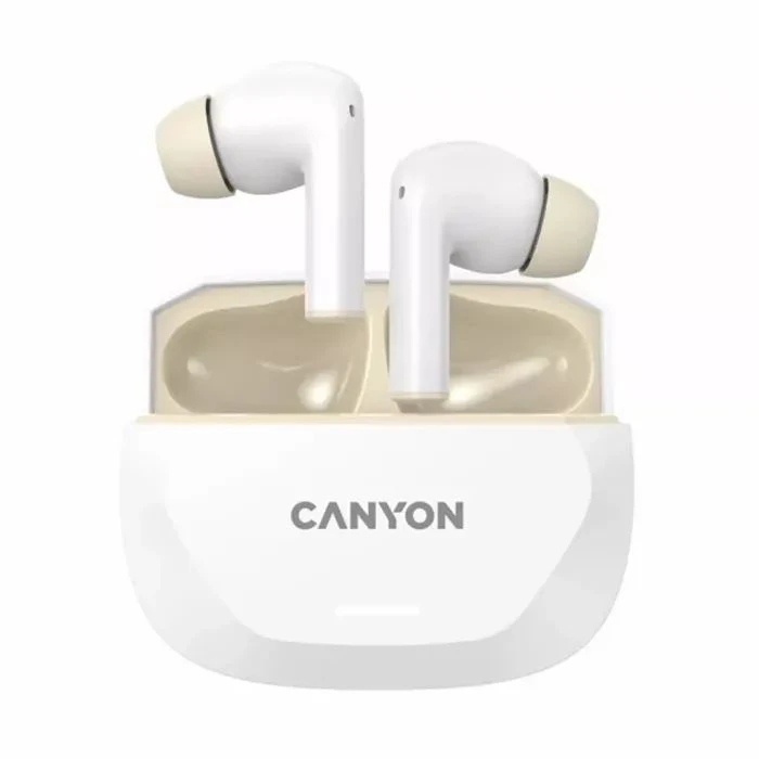 Навушники Canyon Hexagon 7 TWS ANC+ENC Wireless Charge White/Beige (CNS-TWS7WB) (UA)