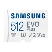 Samsung 512 GB microSDXC Class 10 UHS-I U3 V30 A2 EVO Plus+SD Adapte (MB-MC512SA/EU)
