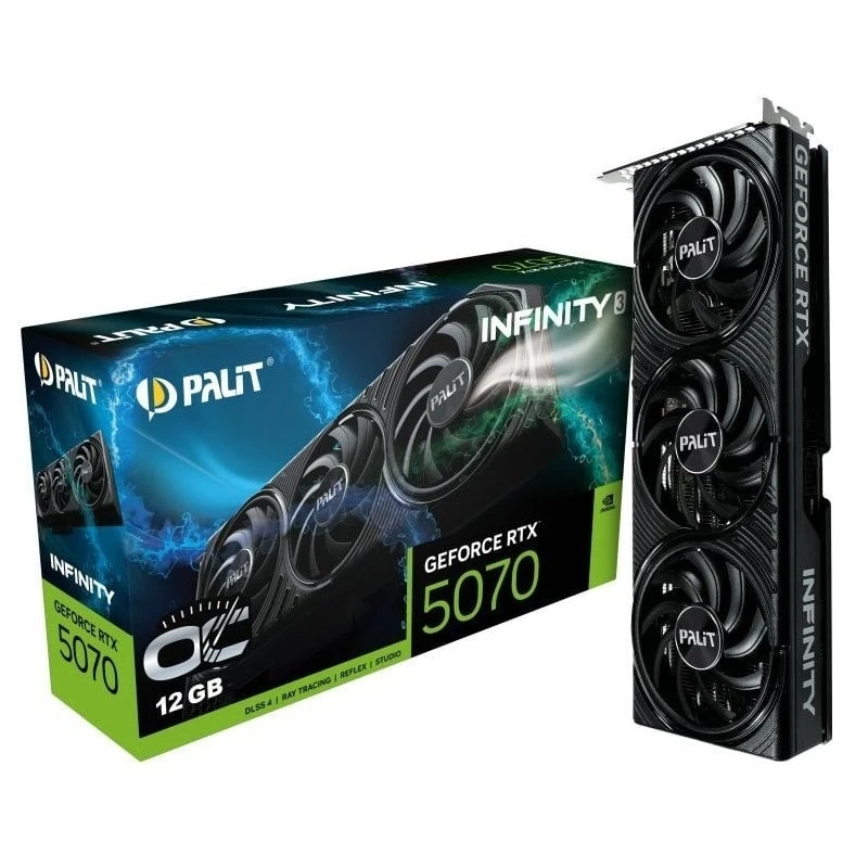 Відеокарта GeForce RTX 5070 12GB GDDR7 Infinity 3 OC Palit (NE75070S19K9-GB2050S)