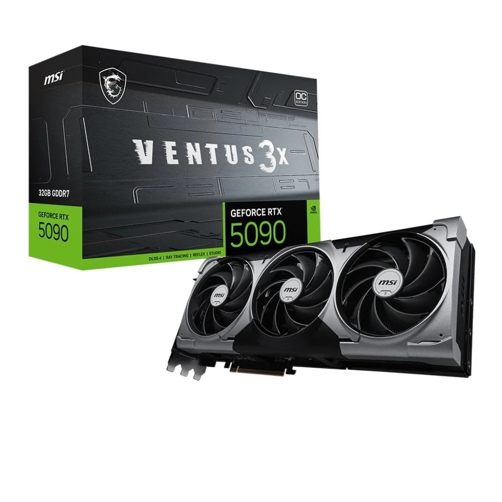 Видеокарта GeForce RTX 5090 32GB GDDR7 Ventus 3X OC MSI (GeForce RTX 5090 32G VENTUS 3X OC) (UA)