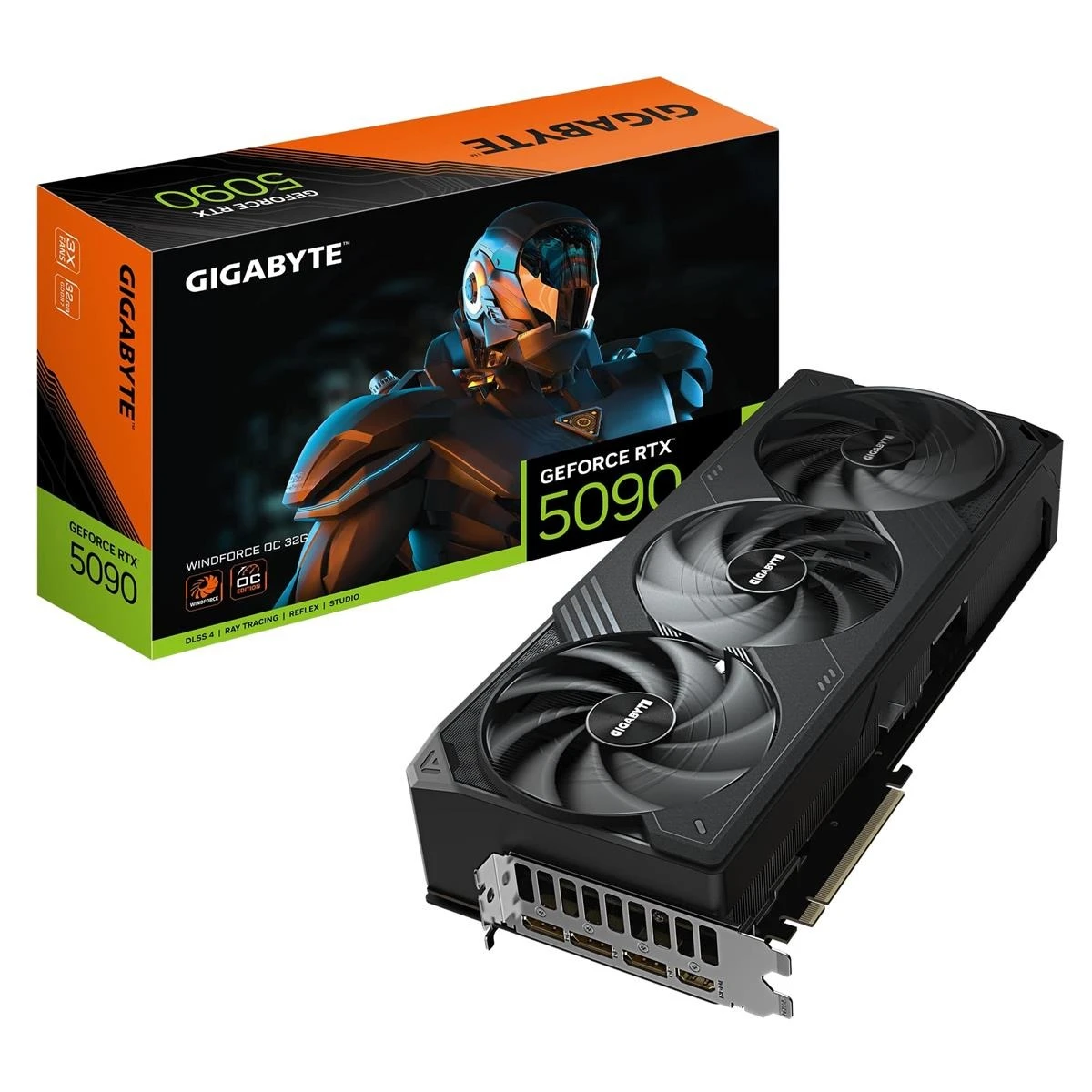 Відеокарта GeForce RTX 5090 32GB GDDR7 WindForce OC Gigabyte (GV-N5090WF3OC-32GD) (UA)