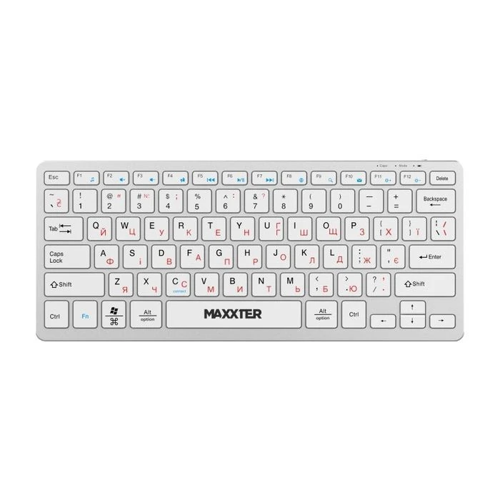 Клавіатура Maxxter KBW-C01S-UA Wireless UA White (KBW-C01S-UA) (UA)