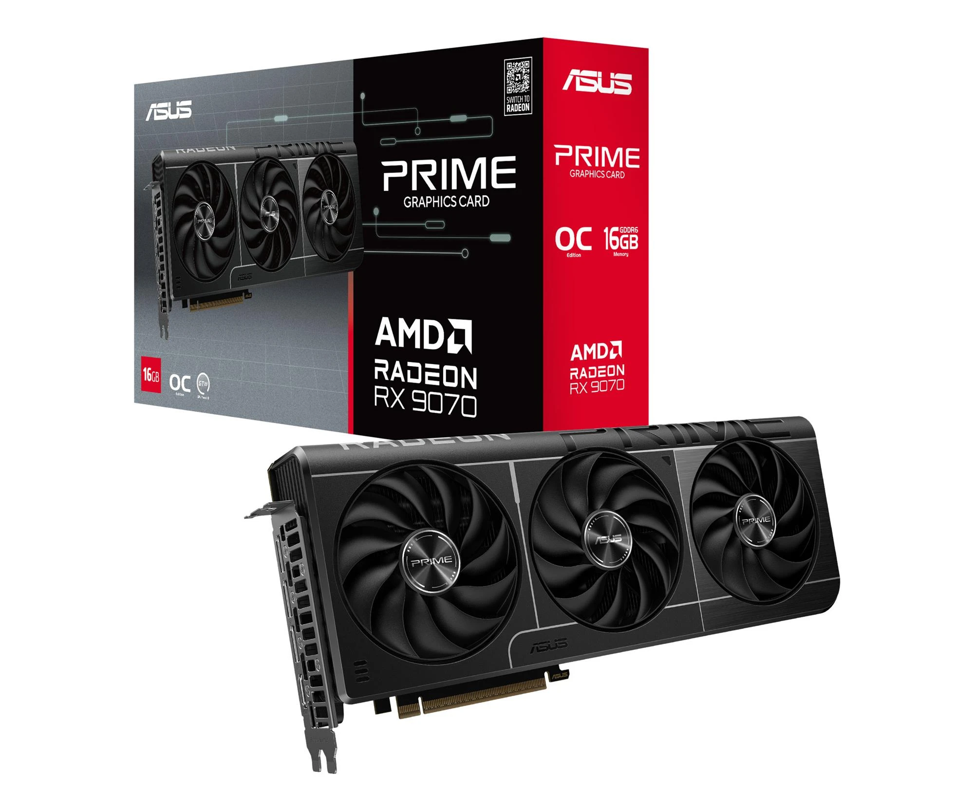 Видеокарта ASUS Radeon RX 9070 Prime OC 16GB GDDR6 (PRIME-RX9070-O16G) EU