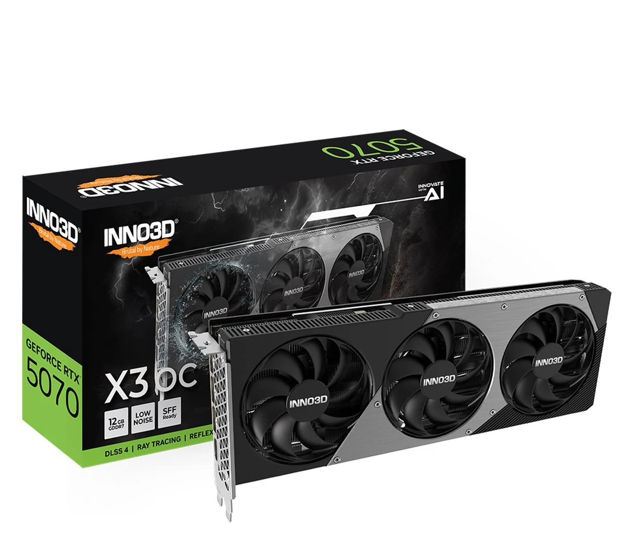 Відеокарта INNO3D GeForce RTX 5070 X3 OC 12GB GDDR7 DLSS4 (N50703-12D7X-195064L) EU
