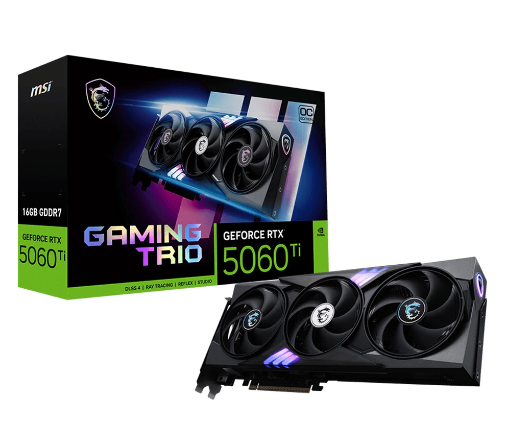 Відеокарта MSI GeForce RTX 5060 Ti Gaming Trio OC 16GB GDDR7 DLSS4 (5060 Ti 16G GAMING TRIO OC) EU