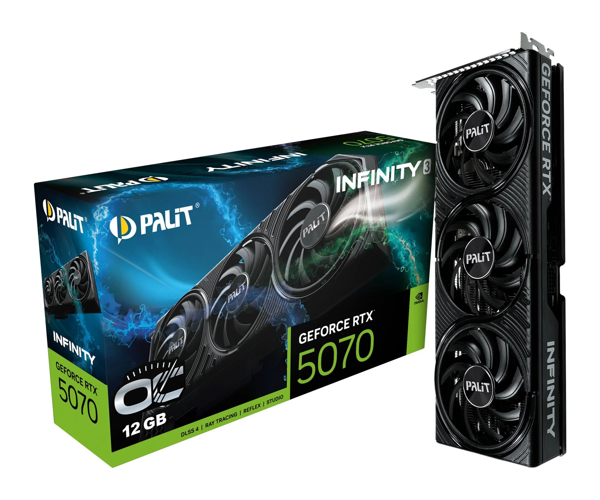 Відеокарта Palit GeForce RTX 5070 Infinity 3 OC 12GB GDDR7 DLSS4 (NE75070S19K9-GB2050S) EU