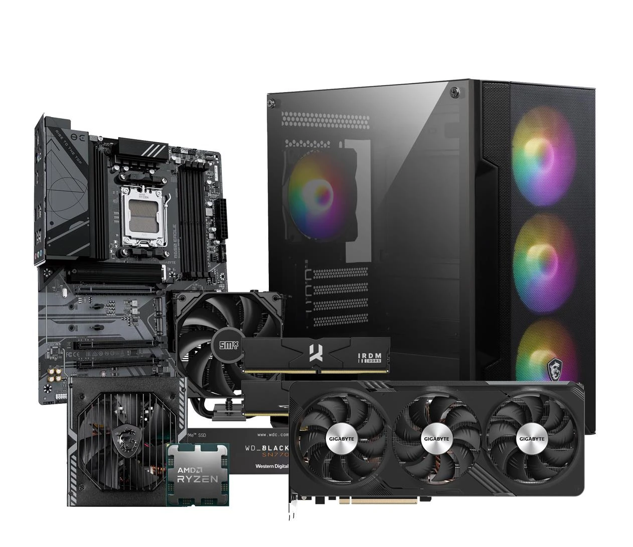 Компьютер Polecany zestaw Ryzen 5 7600/32GB/RX7700XT/1TB EU