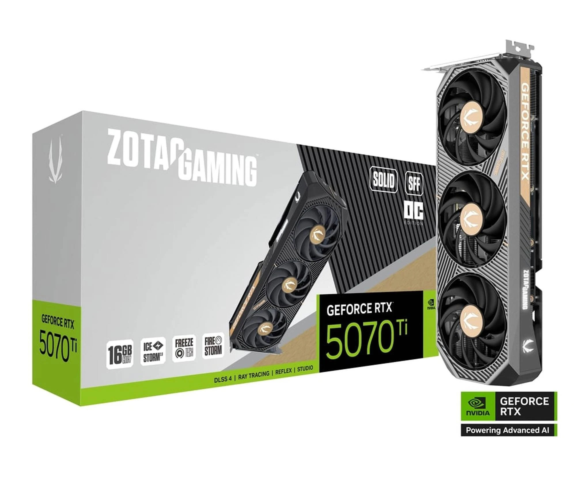 Видеокарта Zotac GeForce RTX 5070 Ti Solid OC SFF 16GB GDDR7 DLSS4 (ZT-B50710J3-10P) EU