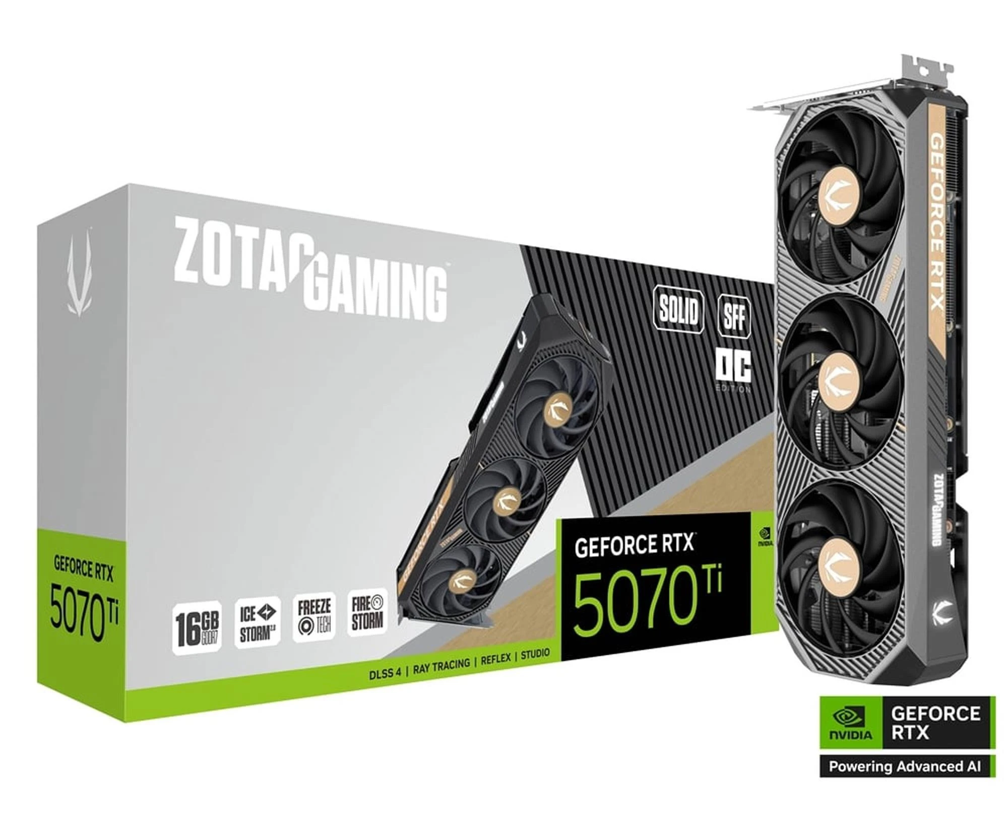 Видеокарта Zotac GeForce RTX 5070 Ti Solid SFF 16GB GDDR7 DLSS4 (ZT-B50710D3-10P) EU