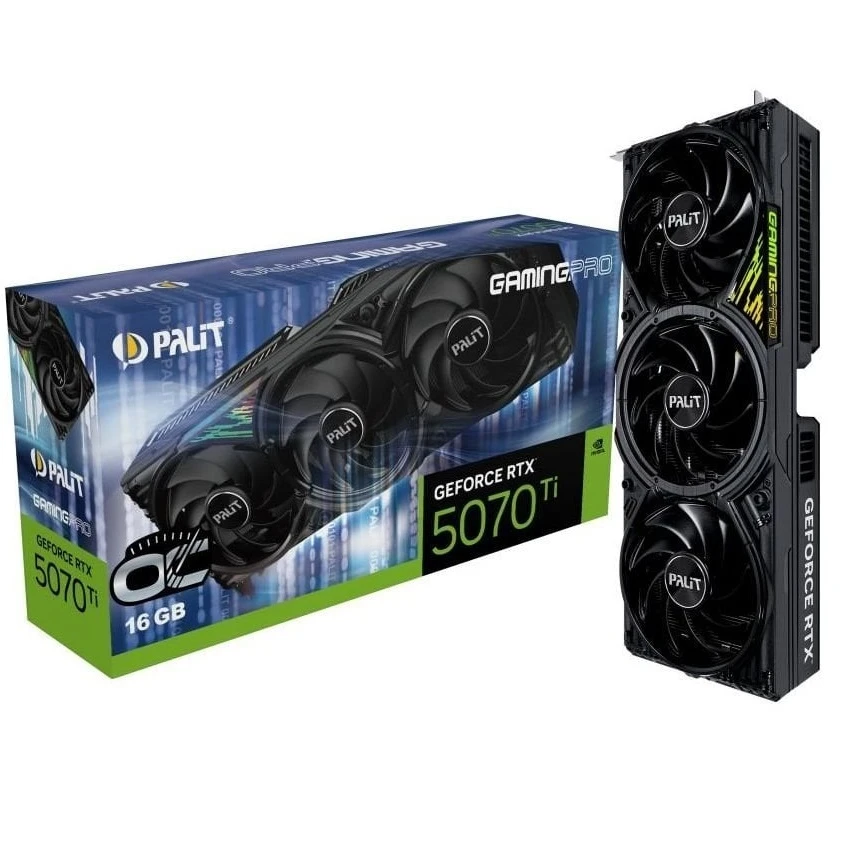 Відеокарта GeForce RTX 5070 Ti 16GB GDDR7 GamingPro OC Palit (NE7507TS19T2-GB2031A)