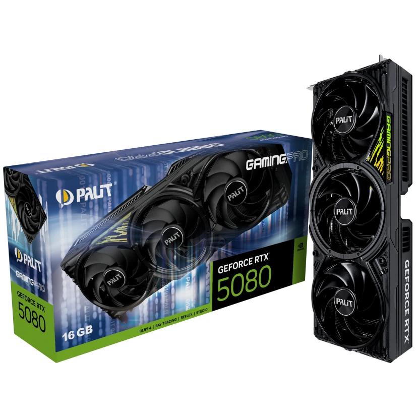 Видеокарта GeForce RTX 5080 16GB GDDR7 GamingPro Palit (NE75080019T2-GB2031A)