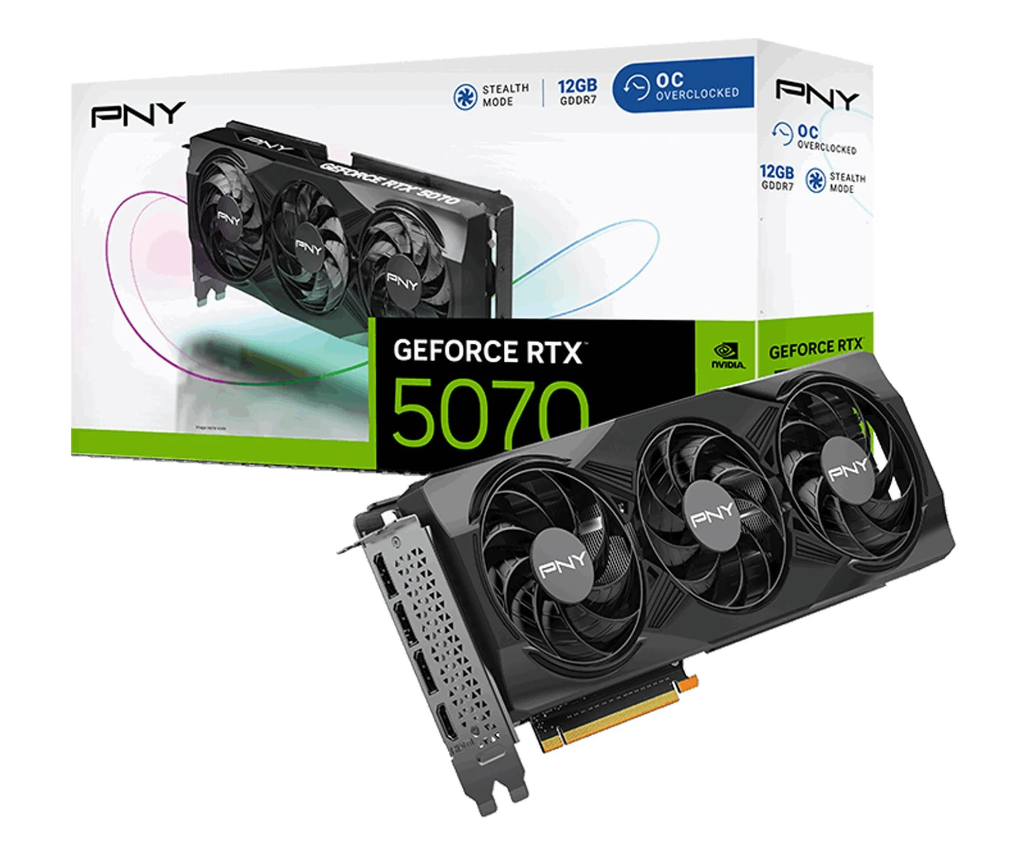 Відеокарта PNY GeForce RTX 5070 OC 12GB GDDR7 DLSS4 (VCG507012TFXPB1-O) EU