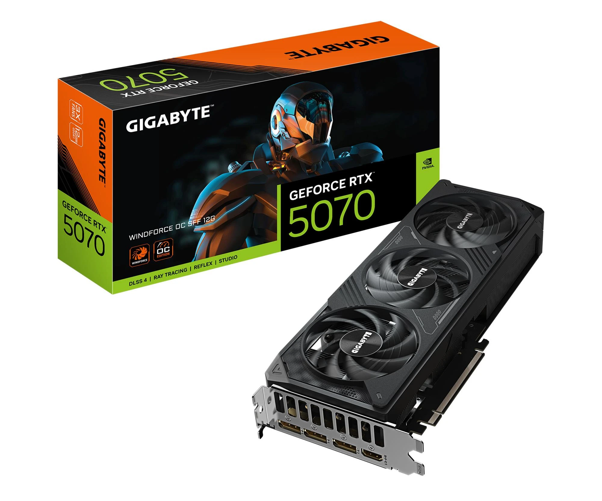 Відеокарта Gigabyte GeForce RTX 5070 Windforce OC 12GB GDDR7 DLSS4 (GV-N5070WF3OC-12GD) EU