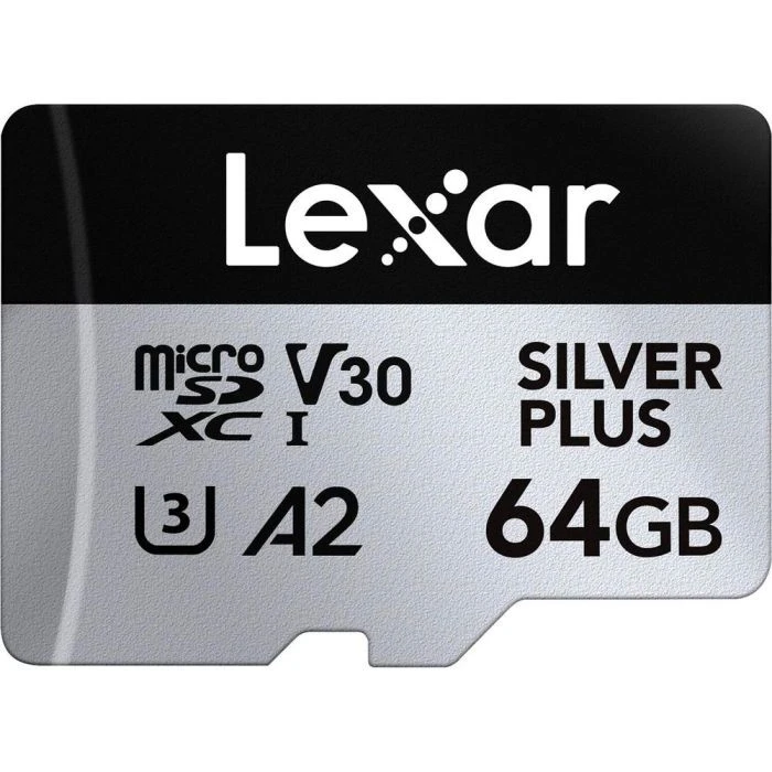Карта пам'яті Lexar 64GB microSDXC class 10 UHS-I U3 V30 A2 Professional Silver (LMSSIPL064G-BNANG) (UA)