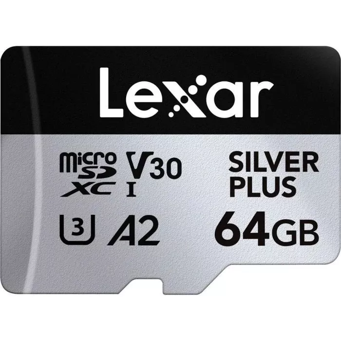 Карта пам'яті Lexar 64GB microSDXC class 10 UHS-I U3 V30 A2 Professional Silver (LMSSIPL064G-BNANG) (UA)