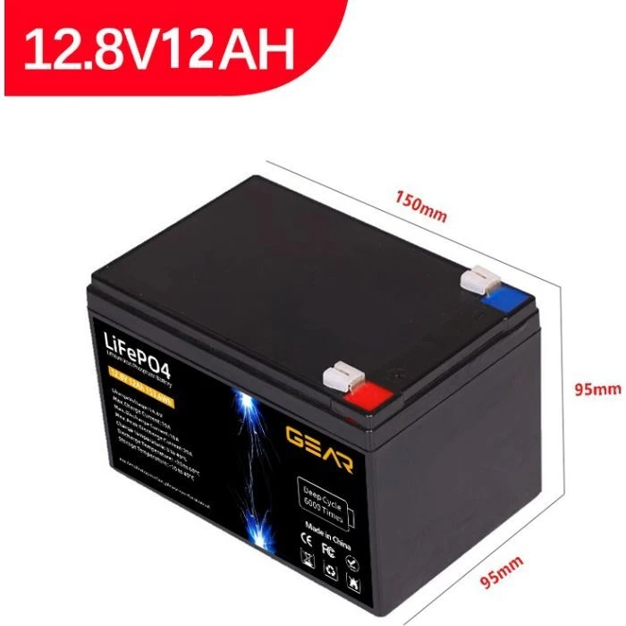 Акумуляторна батарея LiFePo4 GEAR 12.8V - 12Ah (GB-LiFePo4-12.8-12) (UA)