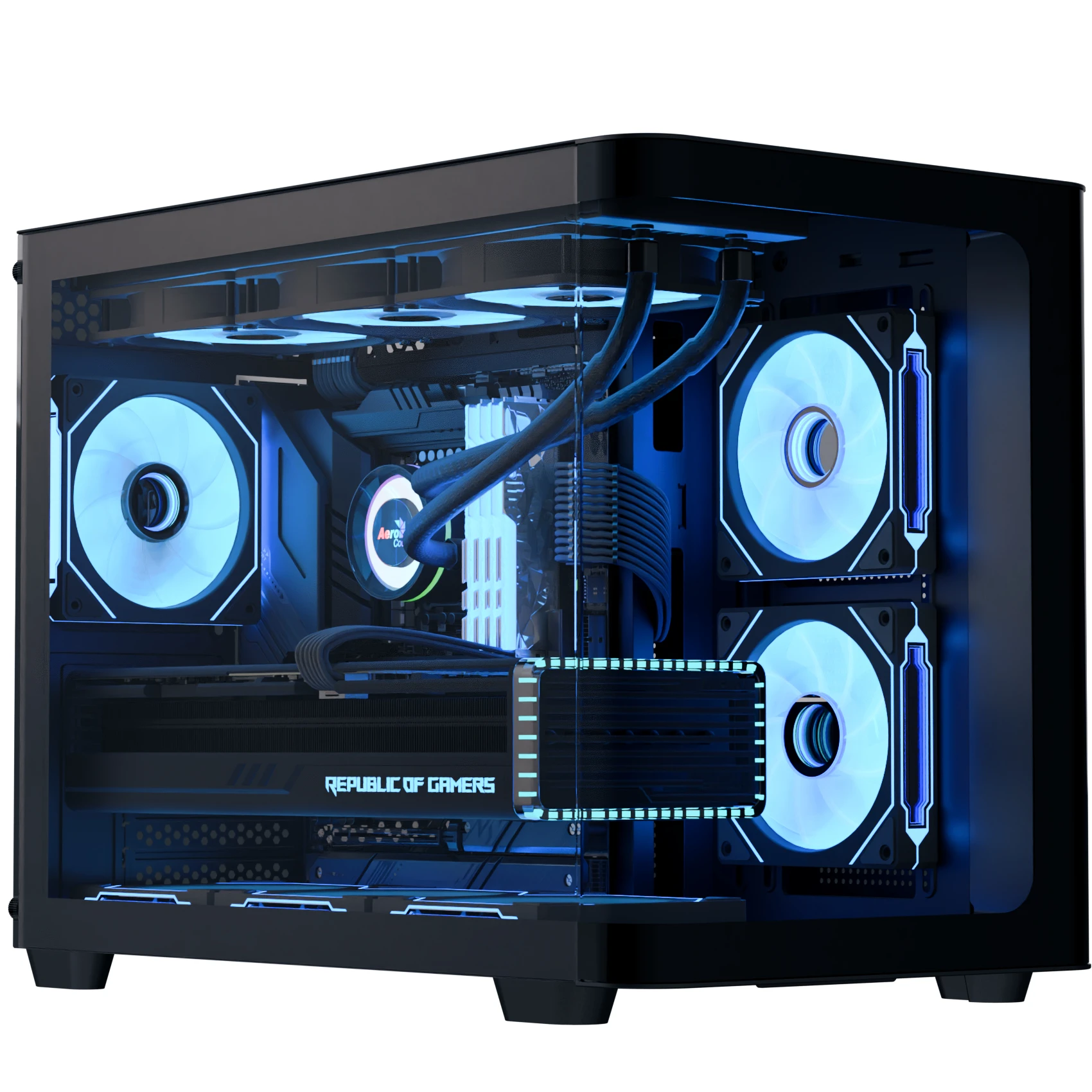 Корпус AeroCool P300C-G-BK-v1 (ACCS-PN02033.11) Чорний без БП (UA)