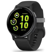 Garmin Vivoactive 5 Slate Aluminum Bezel with Black Case and Silicone Band (010-02862-5A)