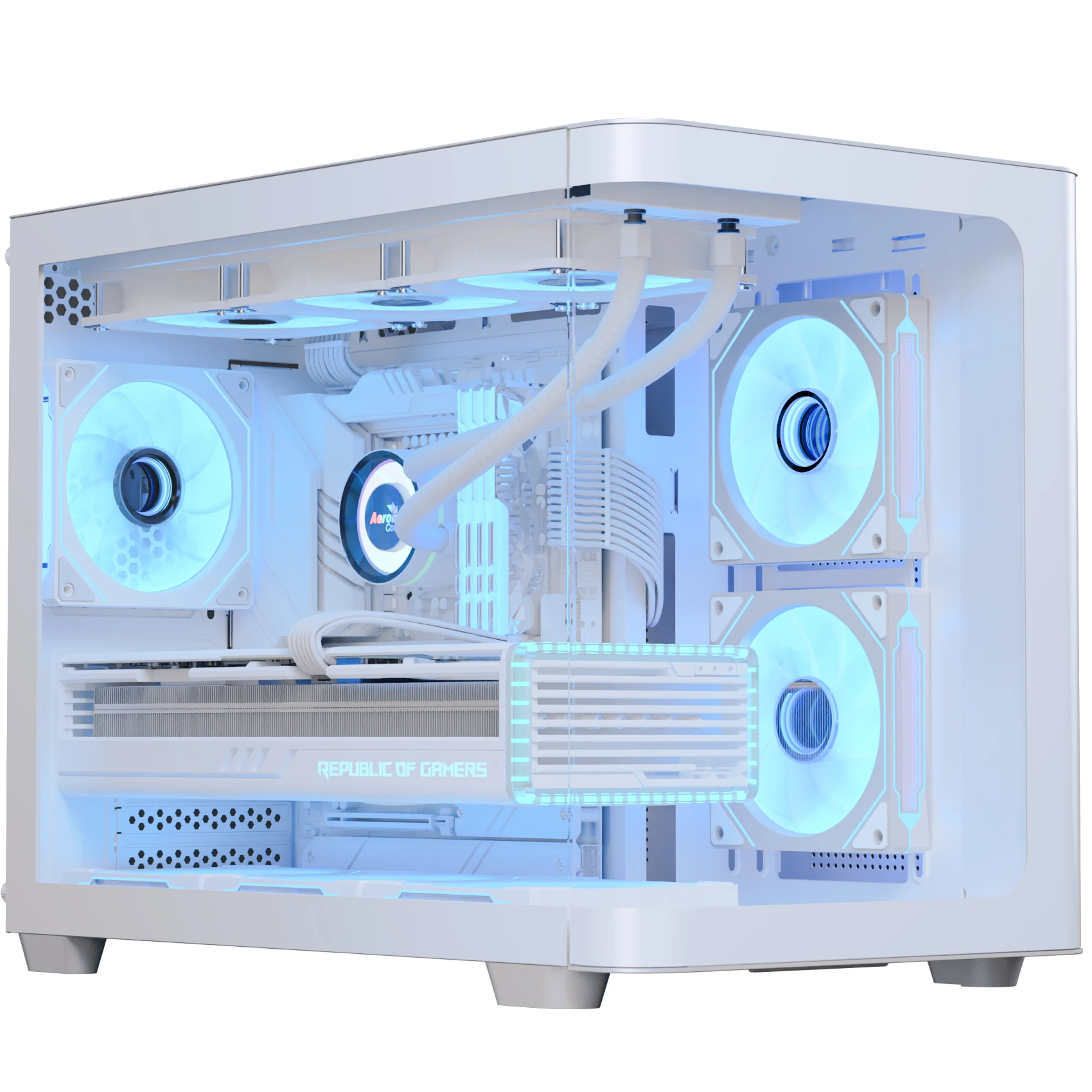 Корпус AeroCool P300C-G-WT-v1 (ACCS-PN02033.21) Білий без БП (UA)