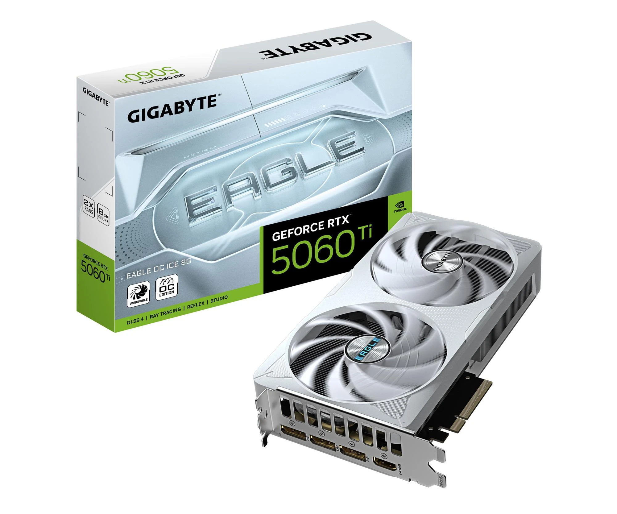 Видеокарта Gigabyte GeForce RTX 5060 Ti Eagle OC Ice 8GB GDDR7 DLSS4 (GV-N506TEAGLEOC ICE-8GD) EU