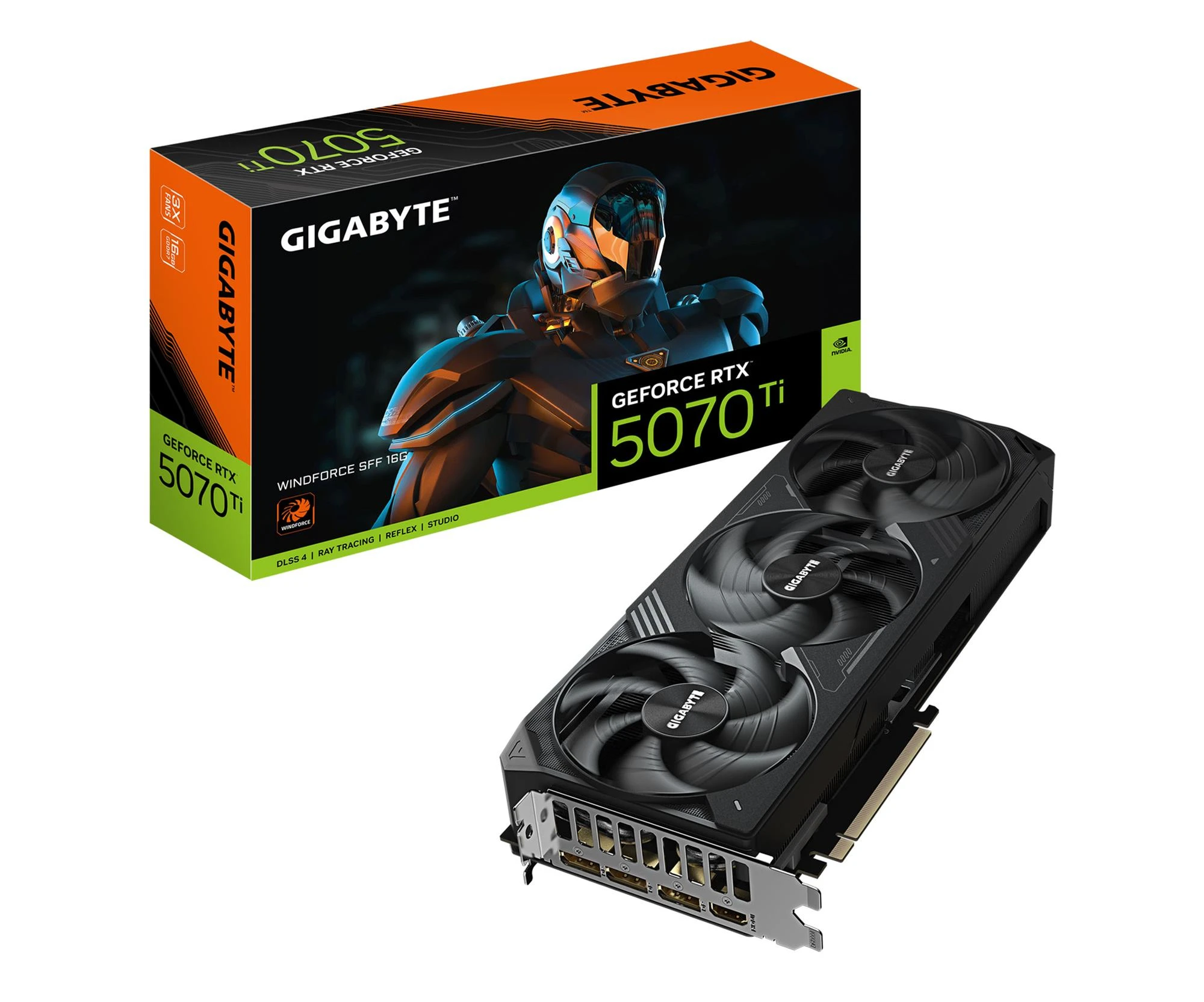 Відеокарта Gigabyte GeForce RTX 5070 Ti Windforce 16GB GDDR7 DLSS4 (GV-N507TWF3-16GD) EU
