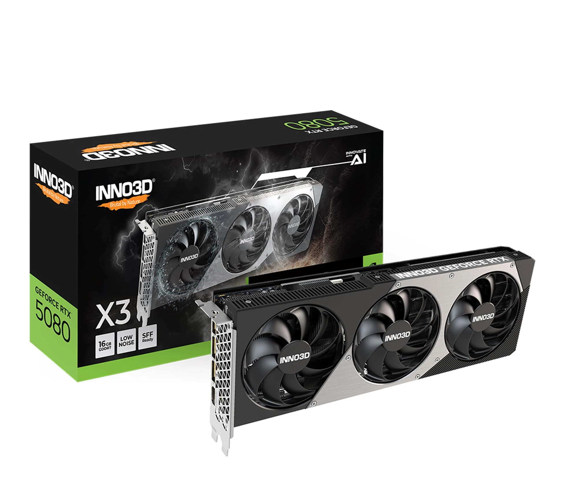Видеокарта INNO3D GeForce RTX 5080 X3 16GB GDDR7 DLSS4 (N50803-16D7-176068N) EU