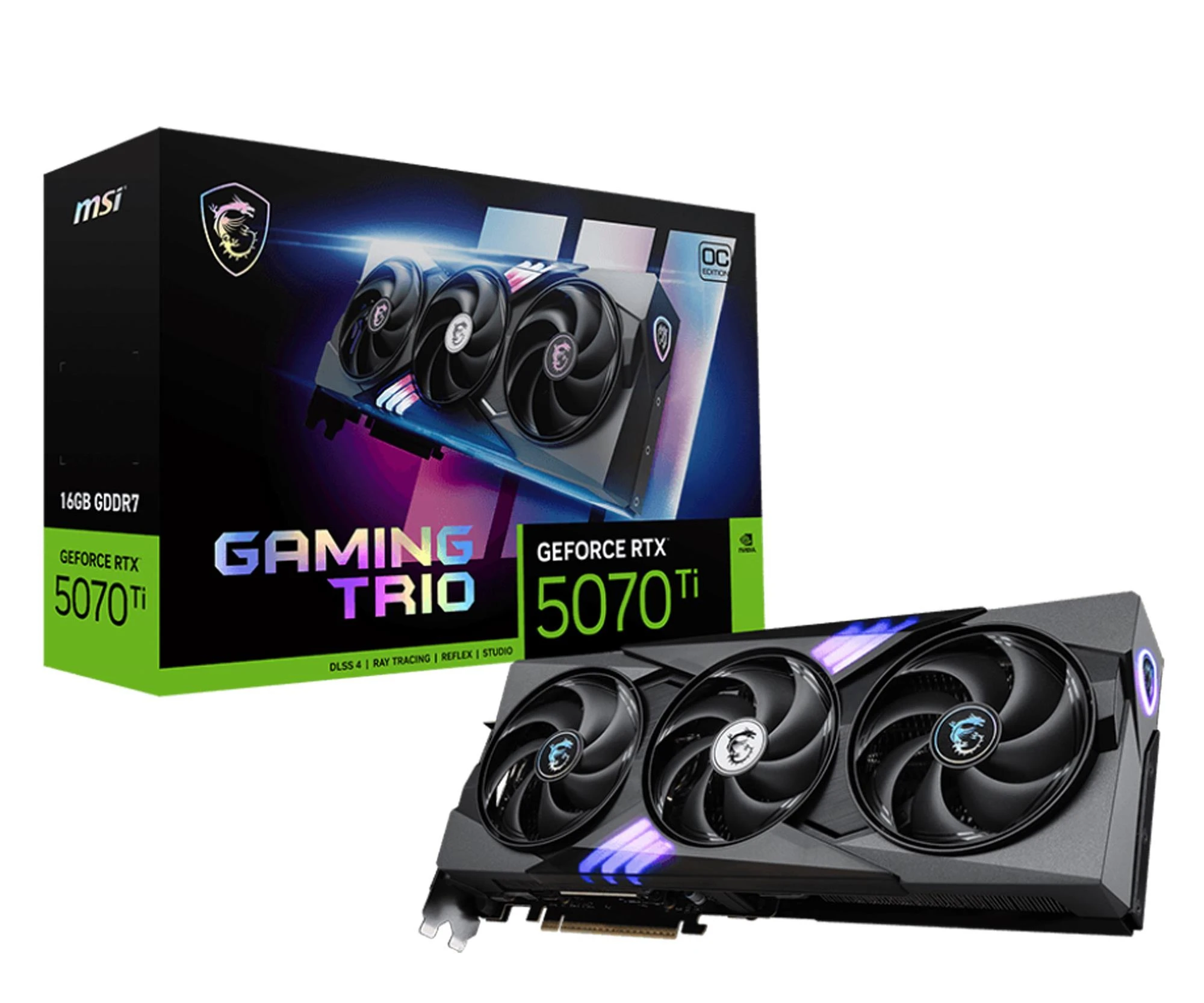 Відеокарта MSI GeForce RTX 5070 Ti Gaming Trio OC 16GB GDDR7 (5070 Ti 16G GAMING TRIO OC) EU