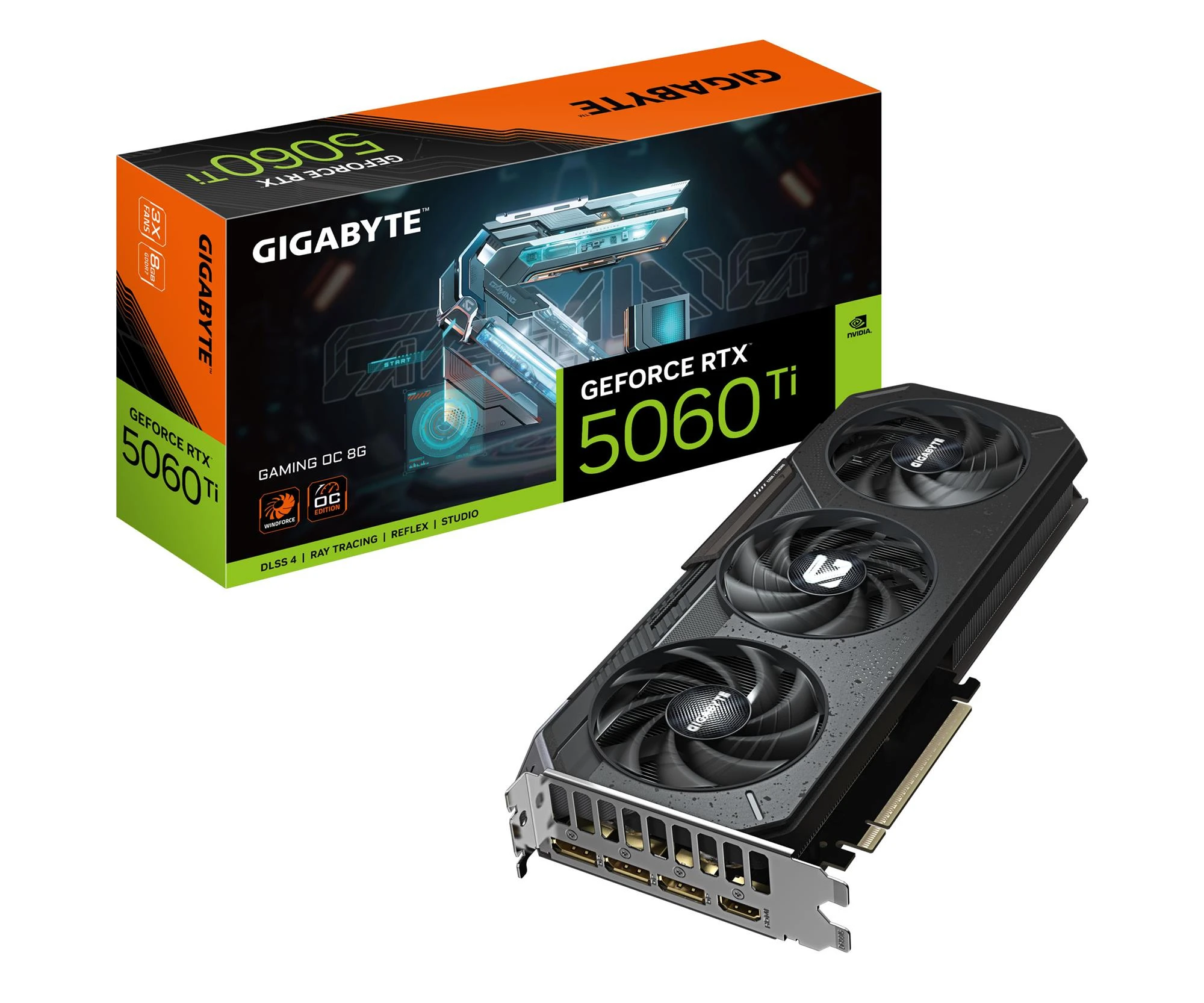 Видеокарта Gigabyte GeForce RTX 5060 Ti Gaming OC 8GB GDDR7 DLSS4 (GV-N506TGAMING OC-8GD) EU
