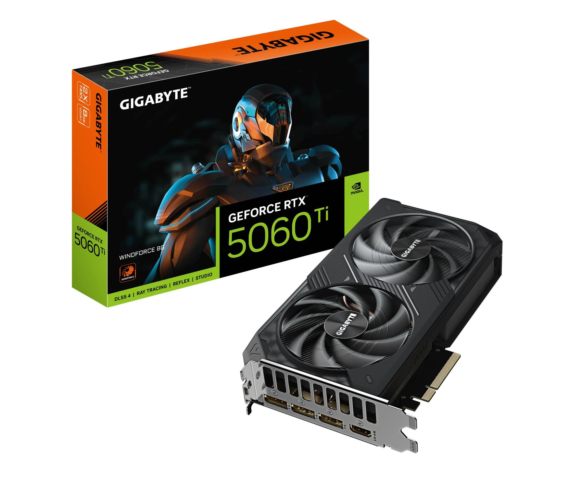 Відеокарта Gigabyte GeForce RTX 5060 Ti Windforce 8GB GDDR7 DLSS4 (GV-N506TWF2-8GD) EU