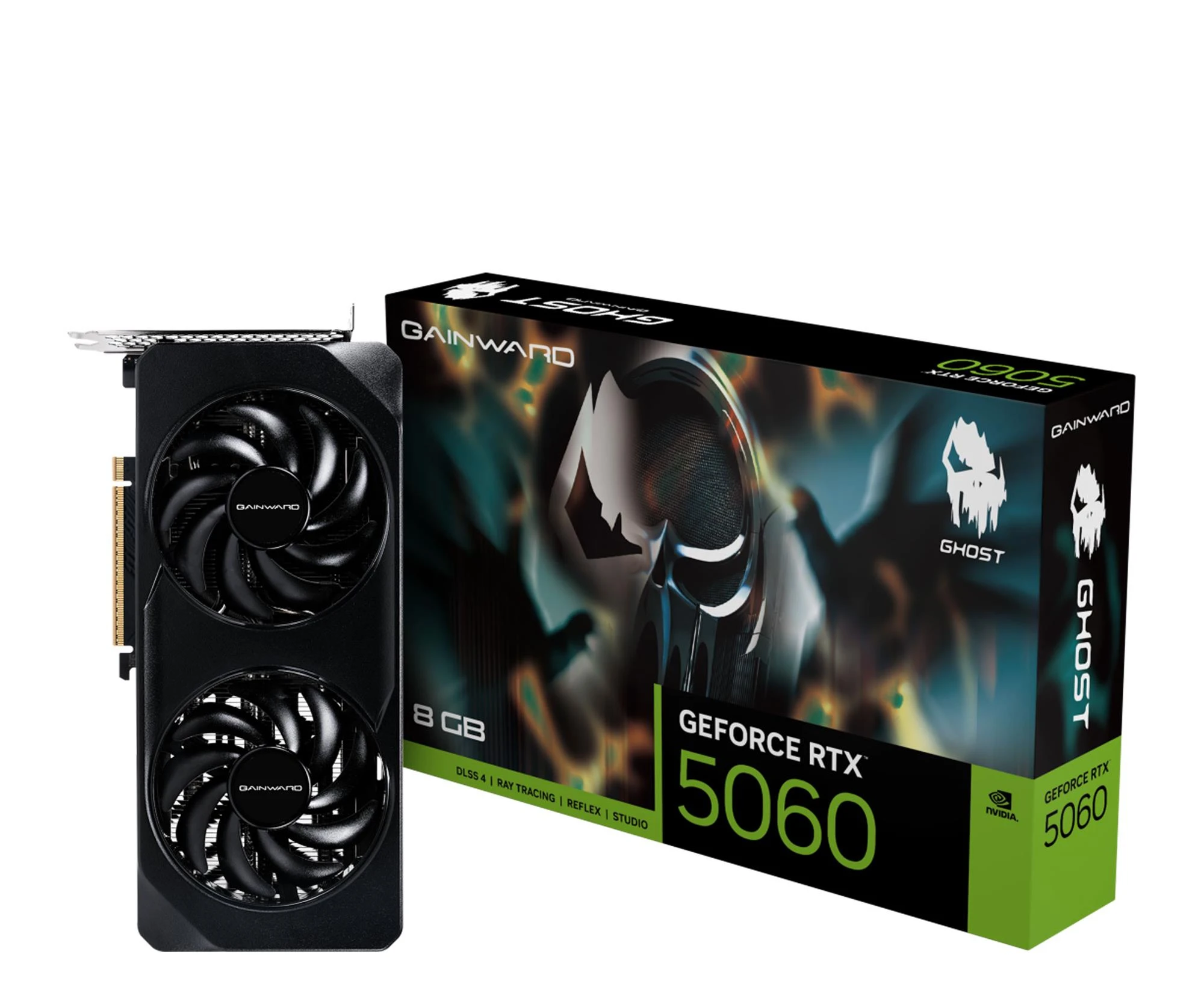 Відеокарта Gainward GeForce RTX 5060 Ghost 8GB GDDR7 DLSS4 (NE75060019P1-GB2063B) EU