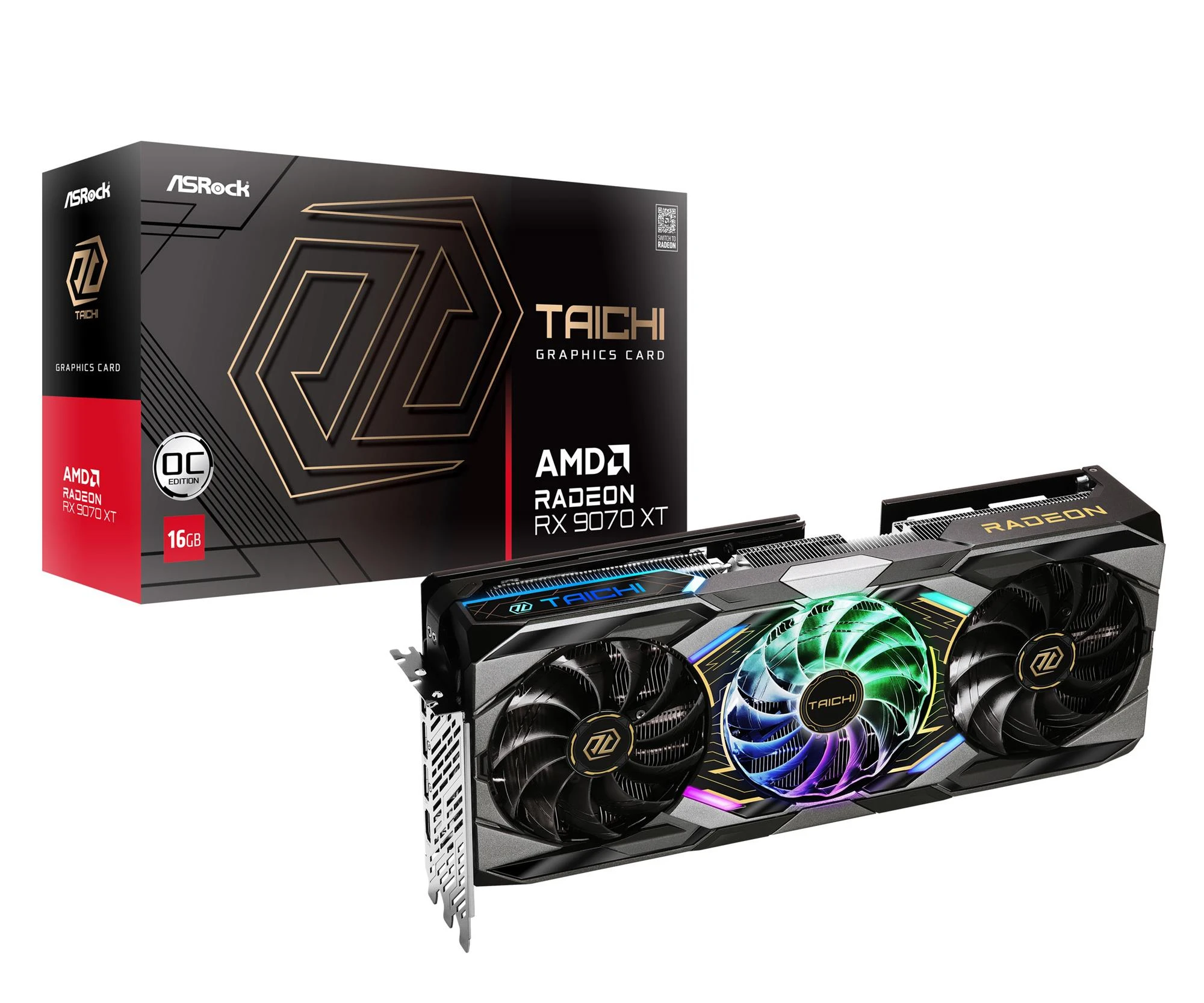 Відеокарта ASRock Radeon RX 9070 XT Taichi OC 16GB GDDR6 (RX9070XT TC 16GO) EU