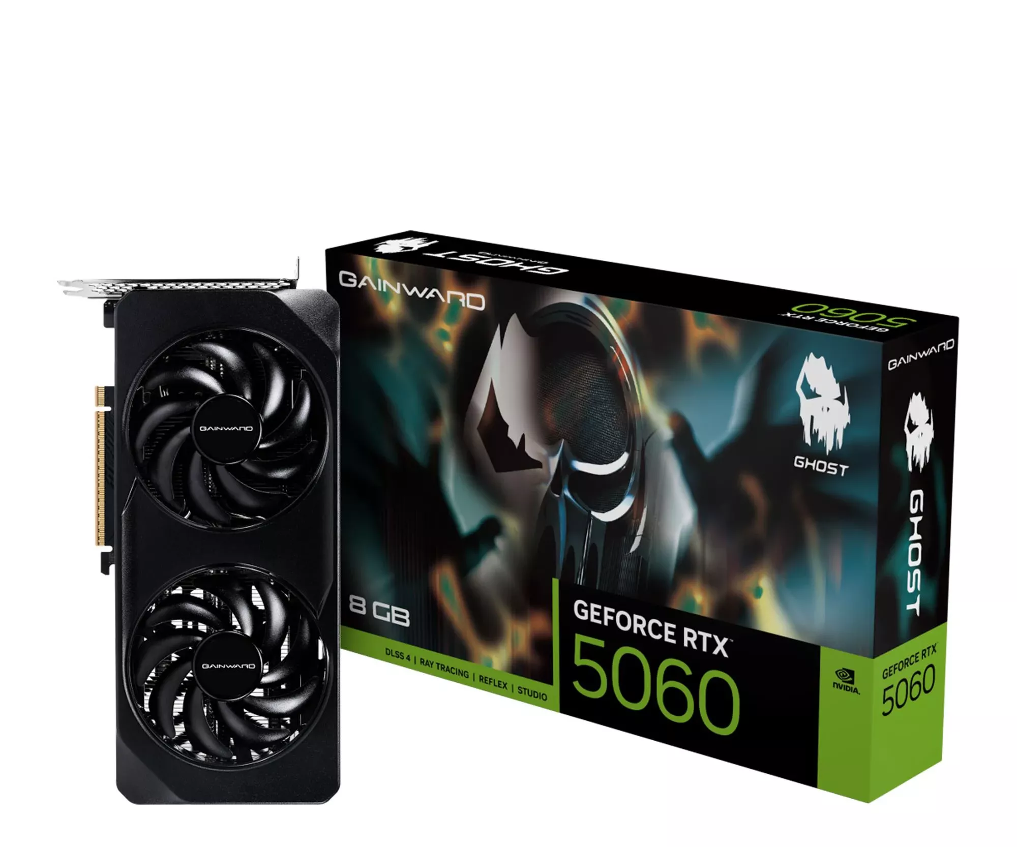 Відеокарта Gainward GeForce RTX 5060 Ghost 8GB GDDR7 DLSS4 (NE75060019P1-GB2063B) EU