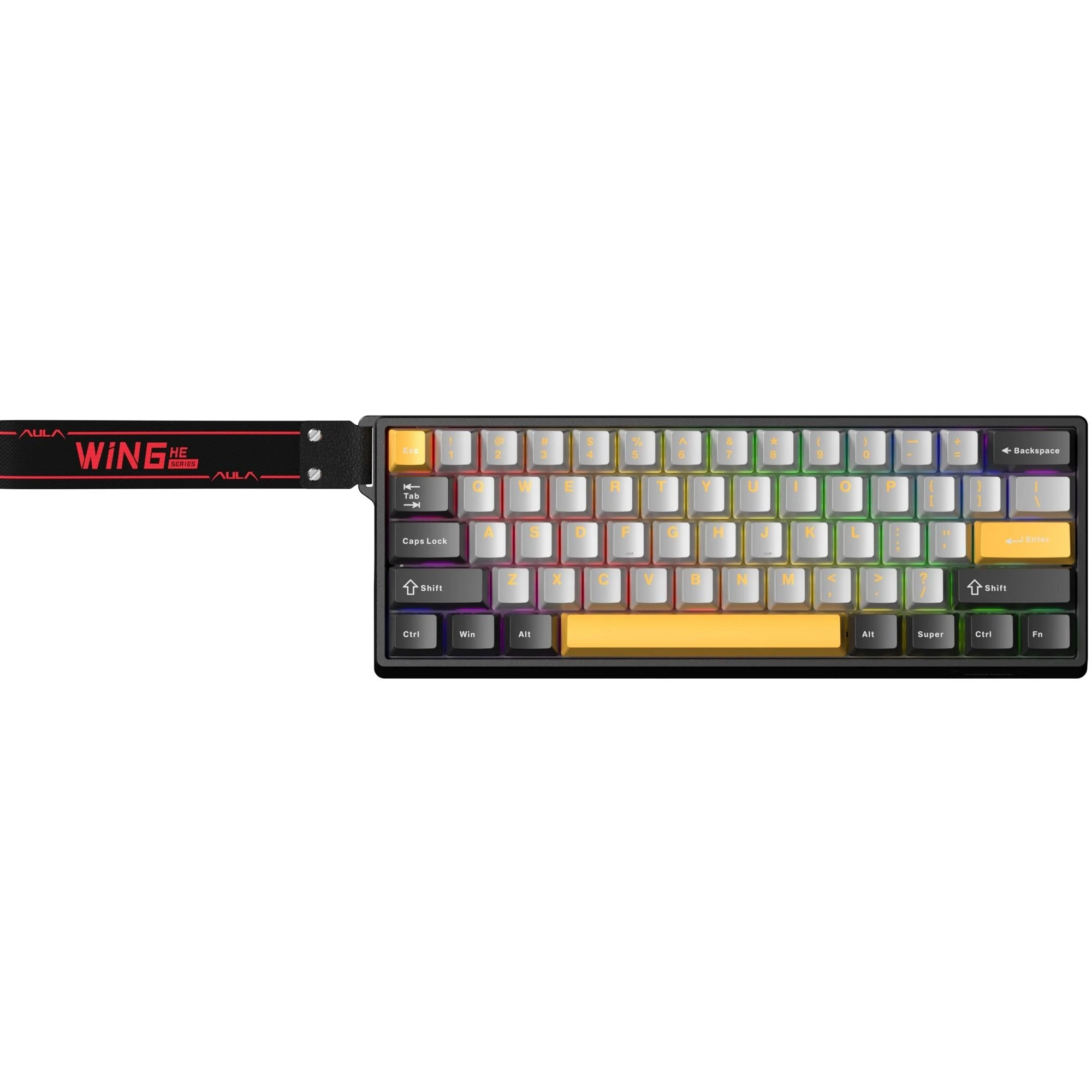 Клавіатура Aula WIN68 HE Max Magnetic switch Black/Grey/Yellow (6978080504036) (UA)