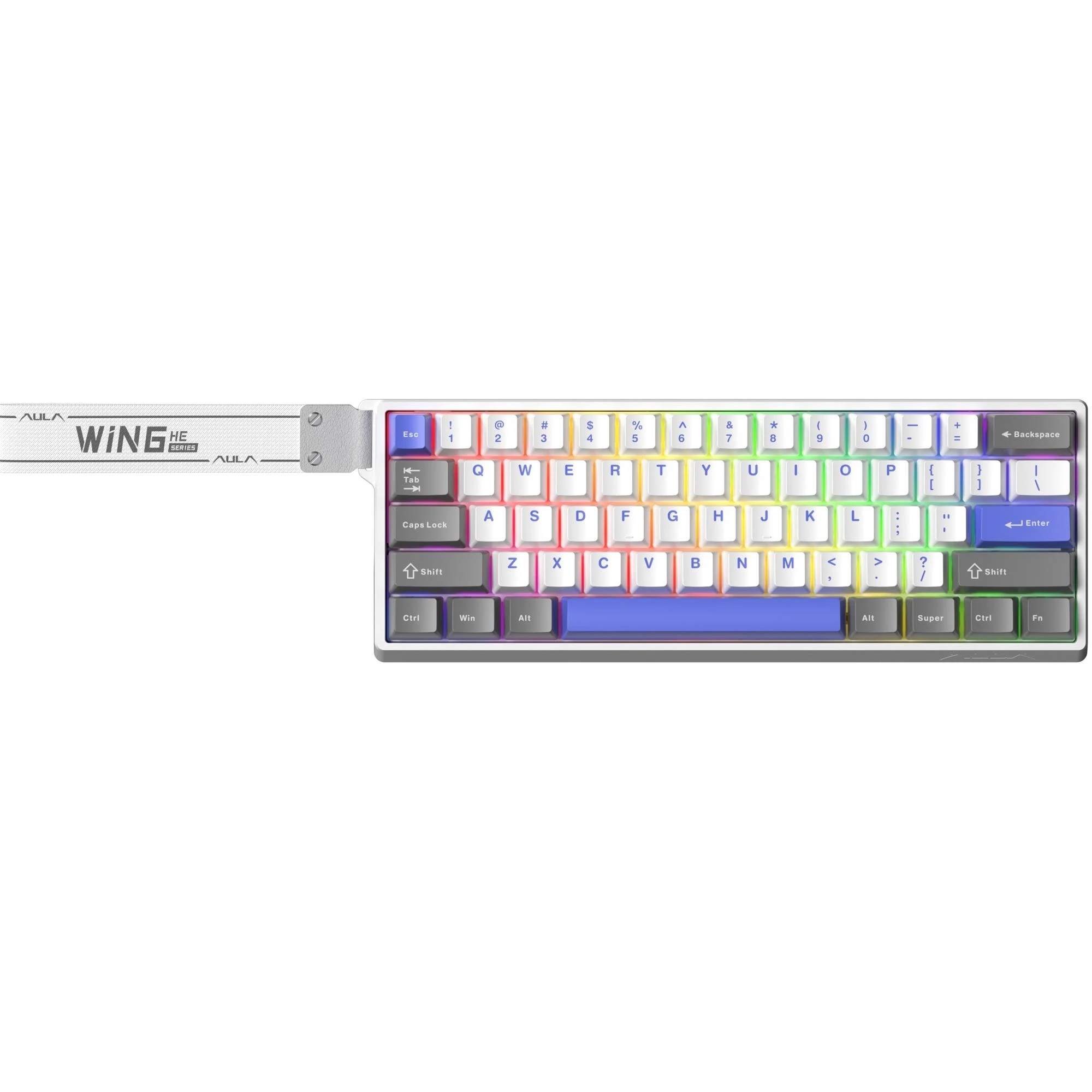 Клавіатура Aula WIN68 HE Max Magnetic switch Grey/White/Purple (6978080504081) (UA)