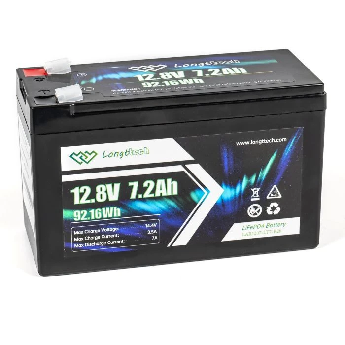 Аккумуляторная батарея LiFePo4 Longttech LiFePO4 12.8V - 7.2Ah (LAR1207-LT7-R26) (UA)