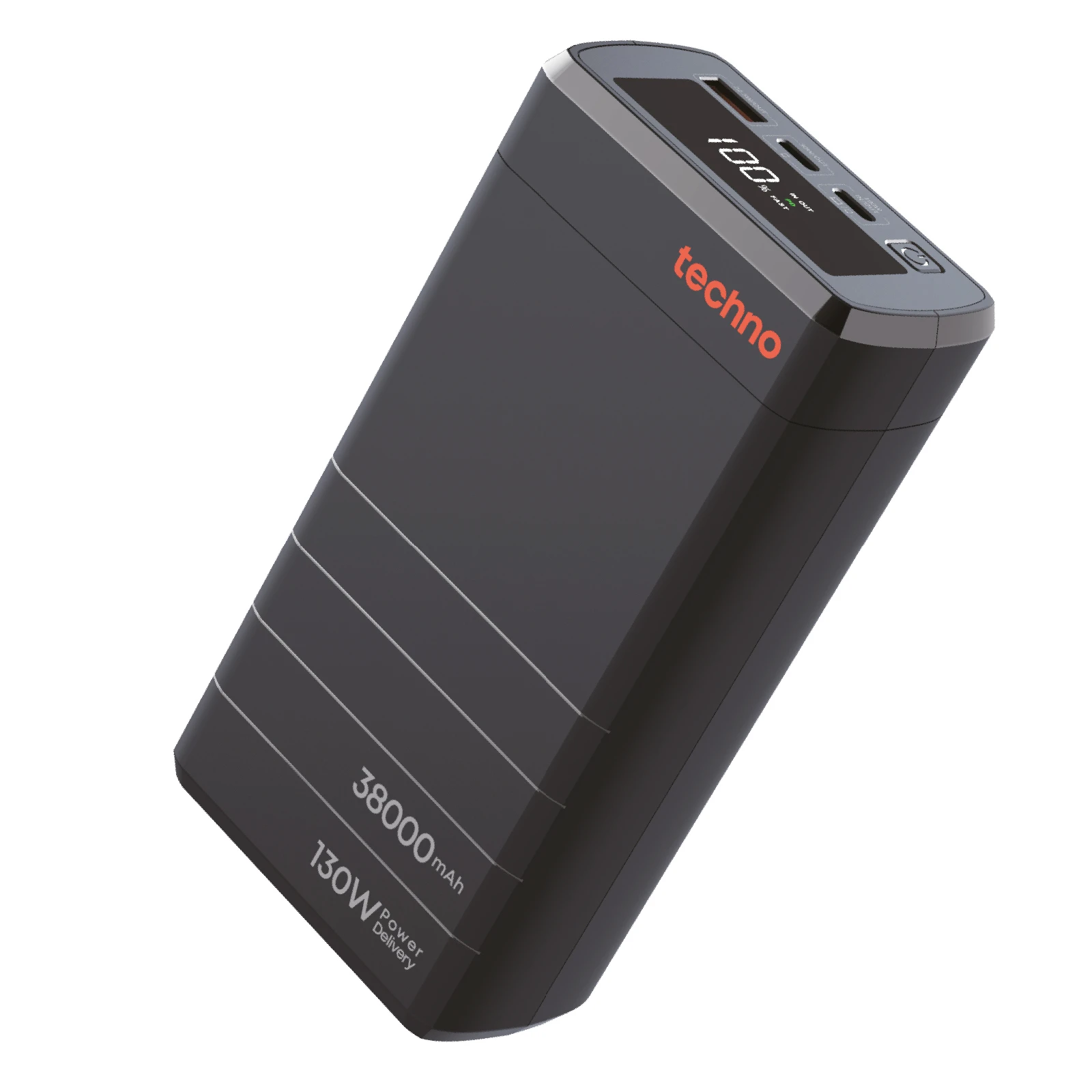 Мобільна батарея Techno PDC130 38000mAh PD 130W QC 3.0 Black