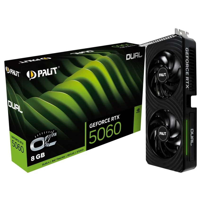 Відеокарта GeForce RTX 5060 8GB GDDR7 Dual OC Palit (NE75060S19P1-GB2063D)