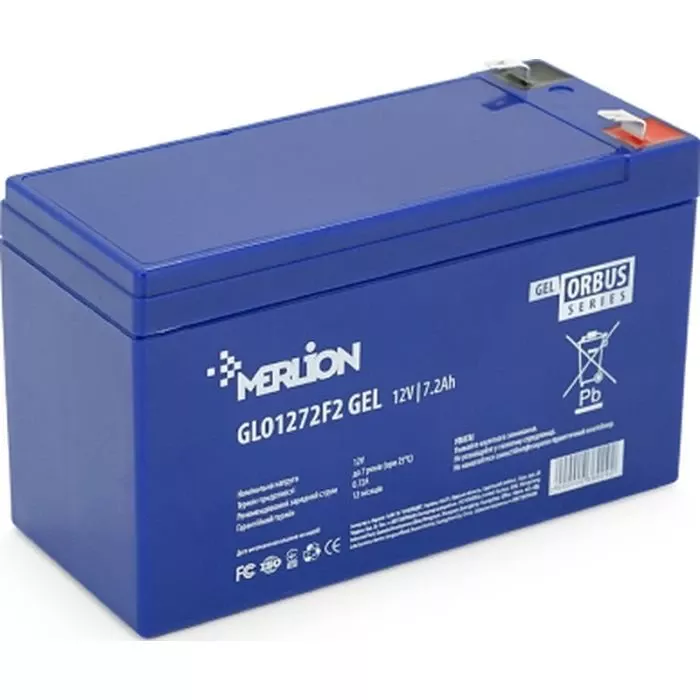 Аккумуляторная батарея Merlion GLO 12V 7.2Ah GEL (GLO1272F2 GEL) (UA)