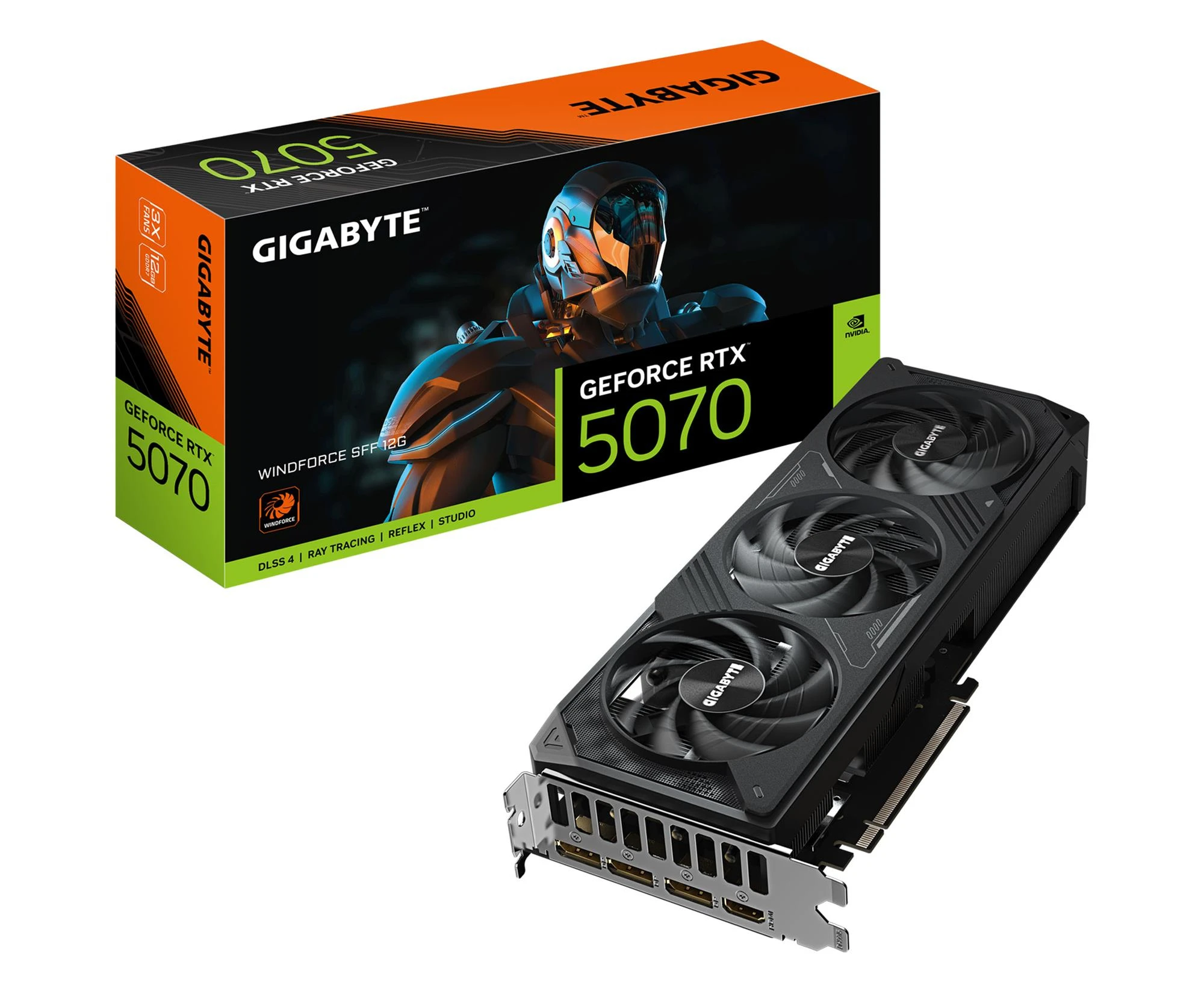 Відеокарта Gigabyte GeForce RTX 5070 Windforce 12GB GDDR7 DLSS4 (GV-N5070WF3-12GD) EU