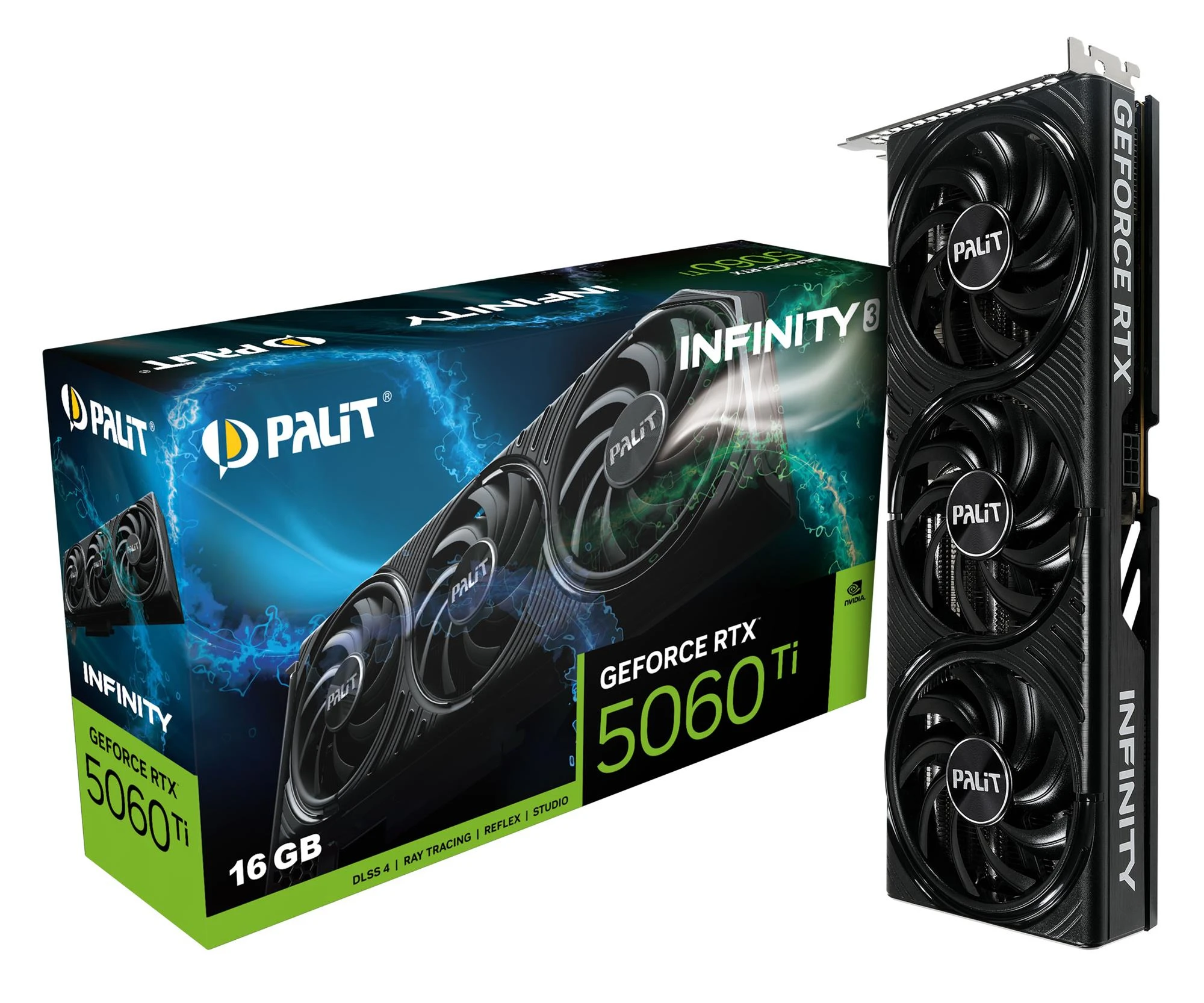 Відеокарта Palit GeForce RTX 5060 Ti Infinity 3 16GB GDDR7 DLSS4 (NE7506T019T1-GB2061S) EU