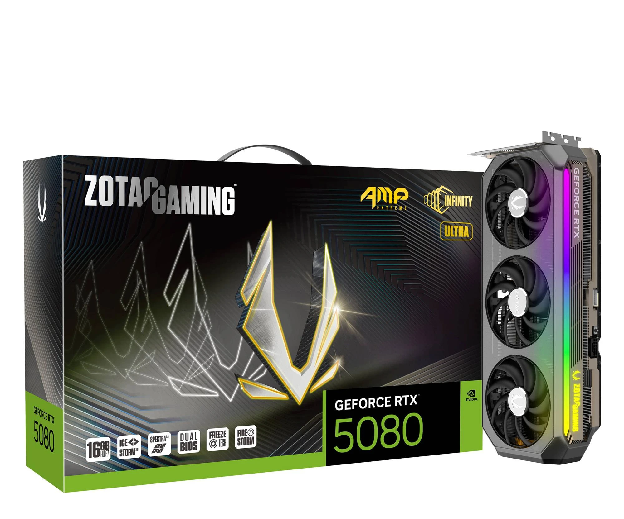 Видеокарта Zotac GeForce RTX 5080 AMP Extreme Infinity Ultra 16GB GDDR7 DLSS4 (ZT-B50800BU-10P) EU