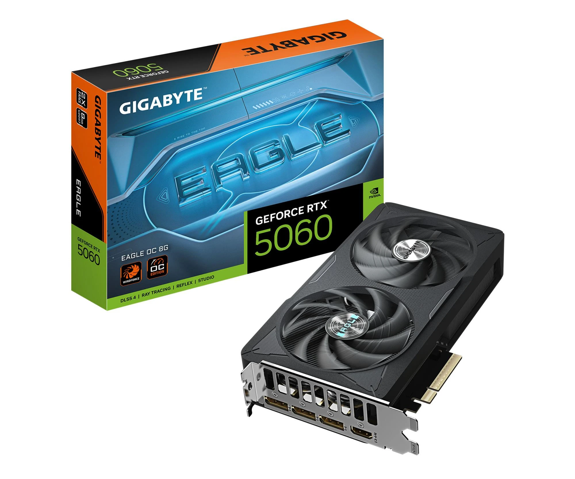 Відеокарта Gigabyte GeForce RTX 5060 Eagle OC 8GB GDDR7 DLSS4 (GV-N5060EAGLE OC-8GD) EU
