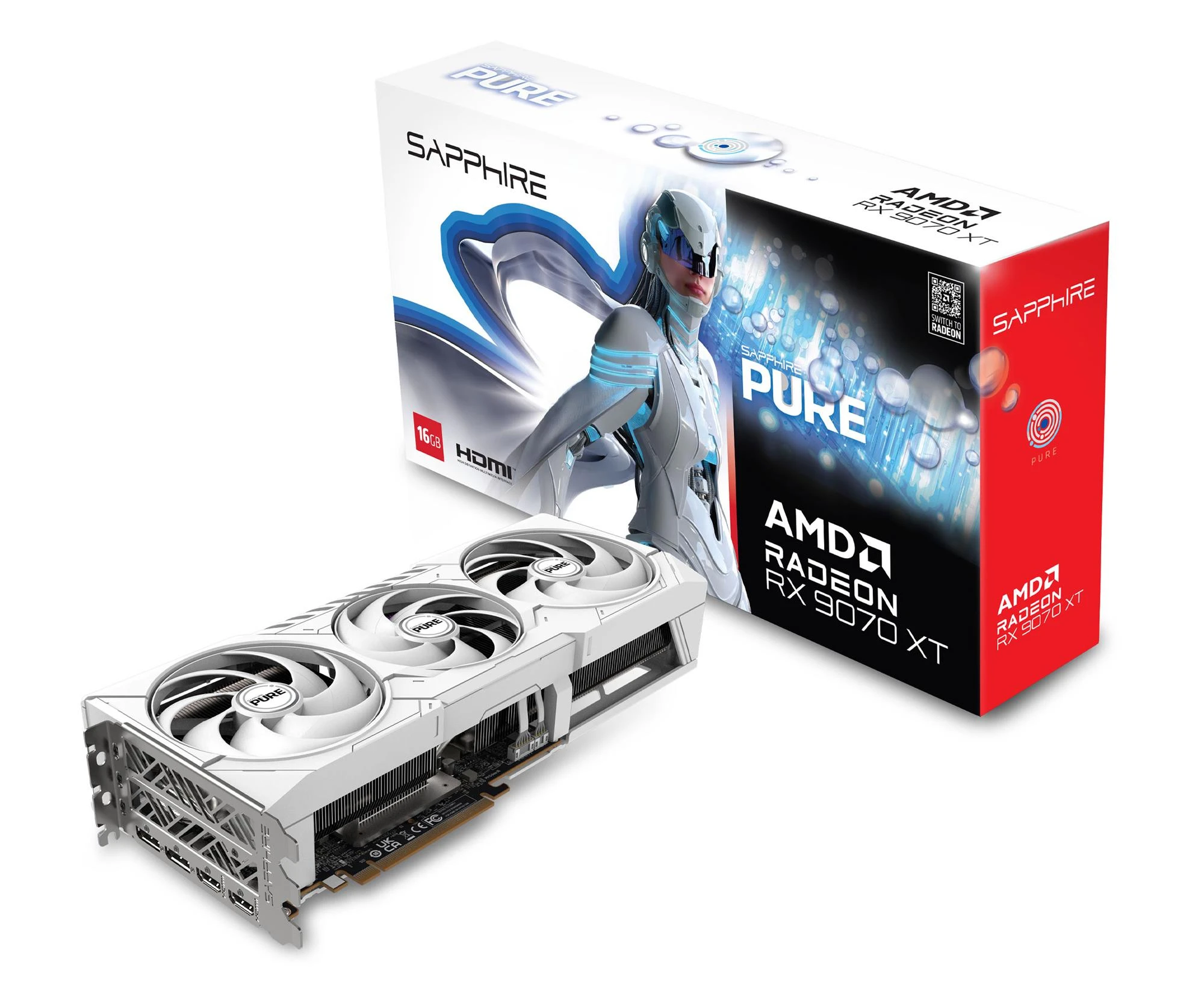 Відеокарта Sapphire Radeon RX 9070 XT Pure OC 16GB GDDR6 (11348-02-20G) EU