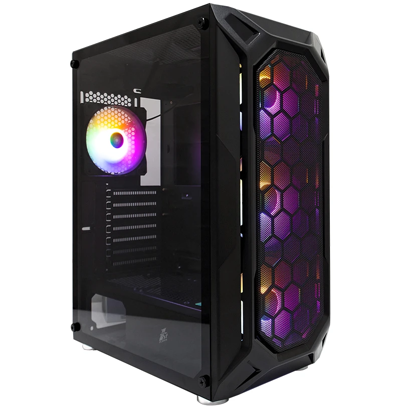 Корпус 1stPlayer X6-BK-4F1 Black без БП (UA)