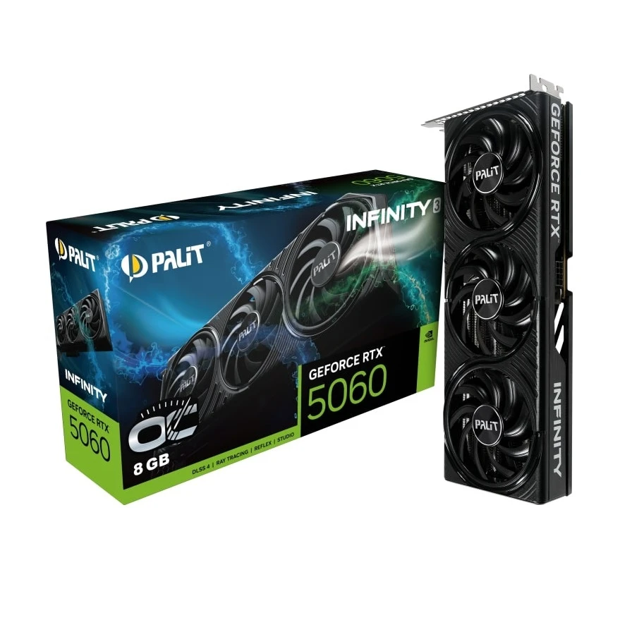 Видеокарта GeForce RTX 5060 8GB GDDR7 Infinity 3 OC Palit (NE75060T19P1-GB2063S)